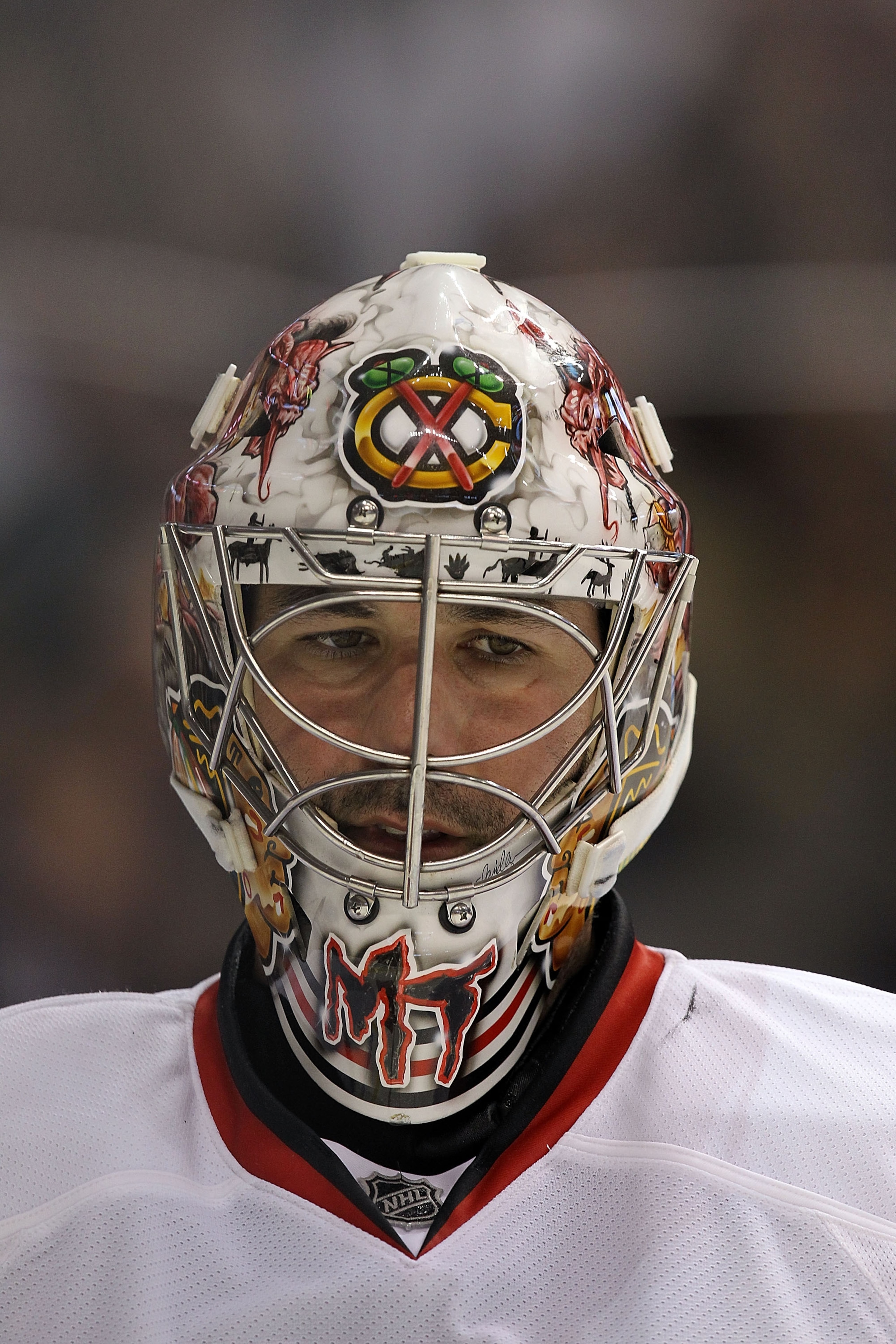DALLAS, TX - FEBRUARY 11:  Goaltender Marty Turco #30 of the Chicago Blackhawks in goal against the Dallas Stas at American Airlines Center on February 11, 2011 in Dallas, Texas.  (Photo by Ronald Martinez/Getty Images)