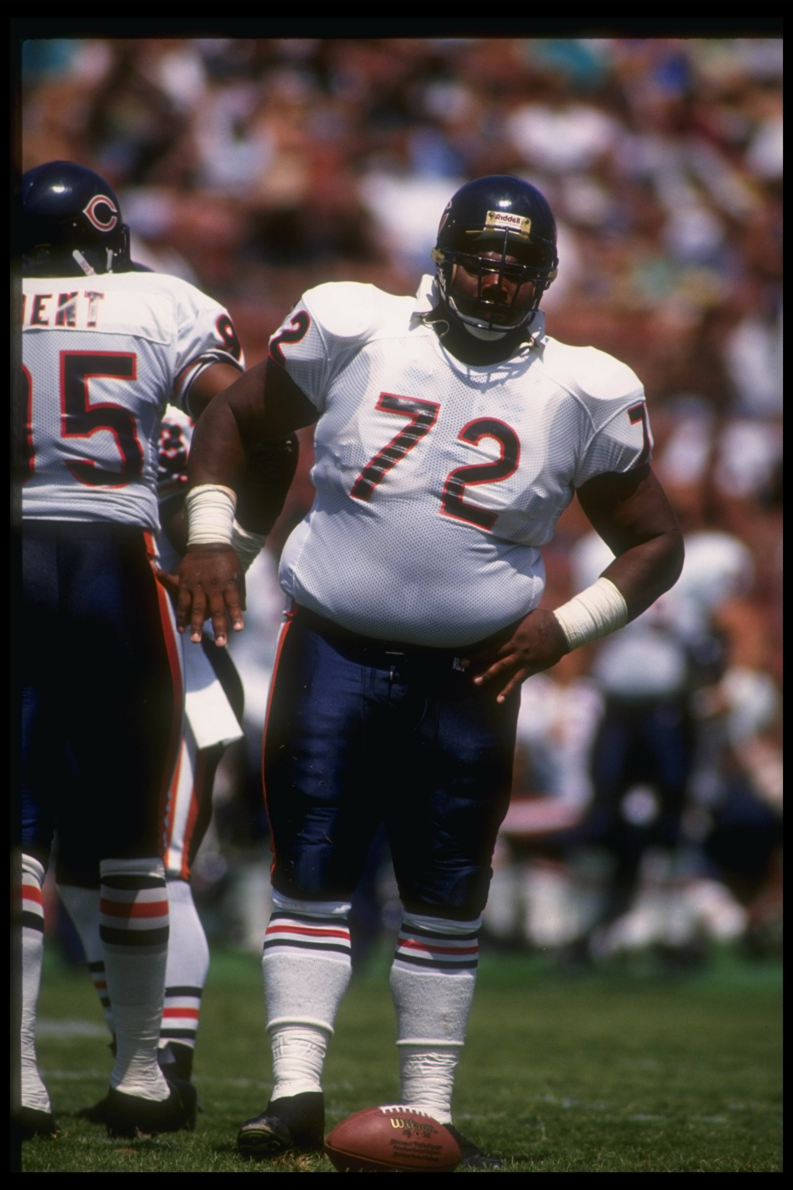 20 Aug 1991: Defensive lineman William Perry of the Chicago Bears looks on during a pre-season game.