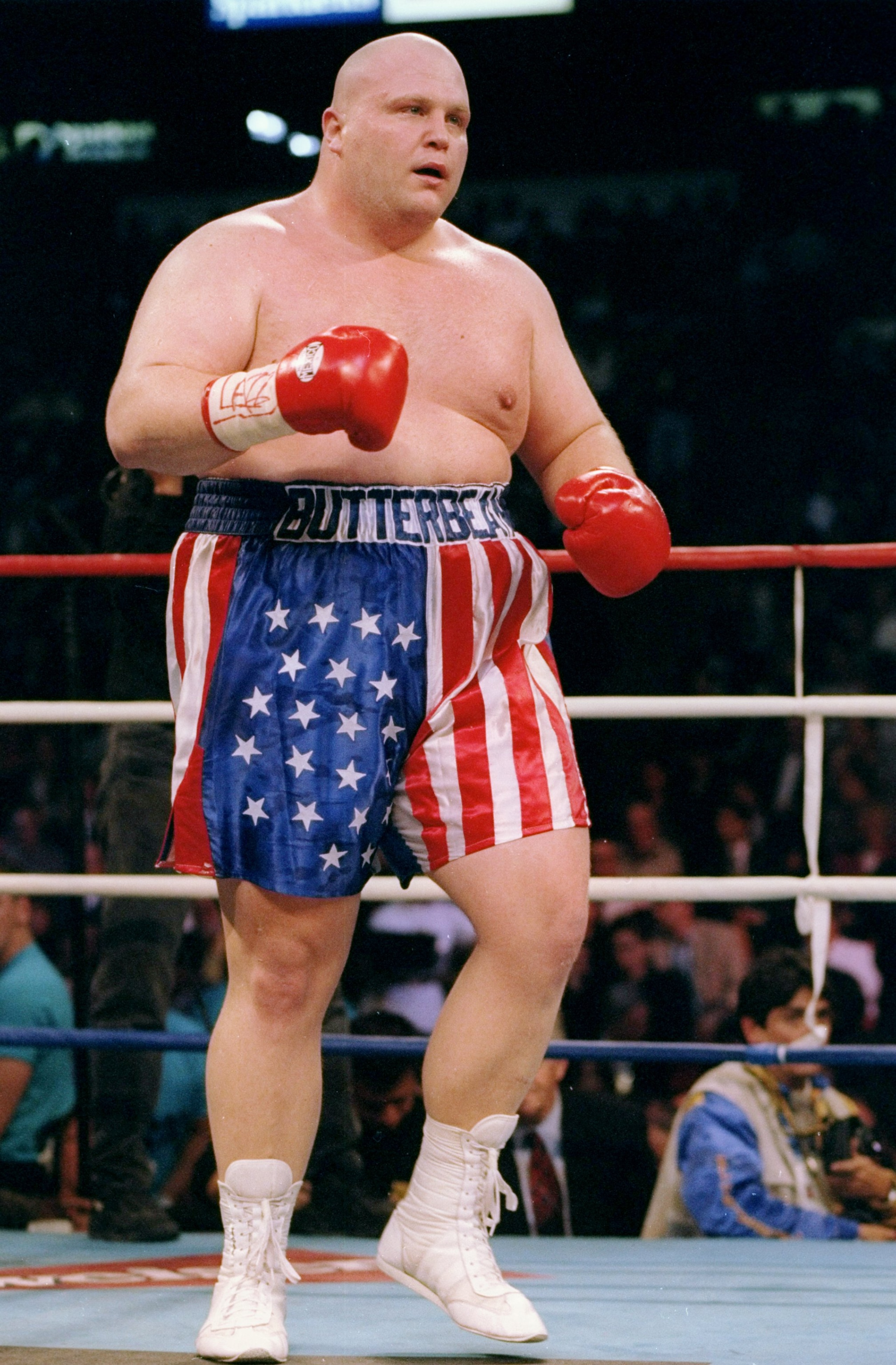 18 Jan 1997: Eric (Butterbean) Esch in action during a bout against Curt Allen at the Thomas and Mack Center in Las Vegas, Nevada. Esch won the fight with a TKO in the third round.
