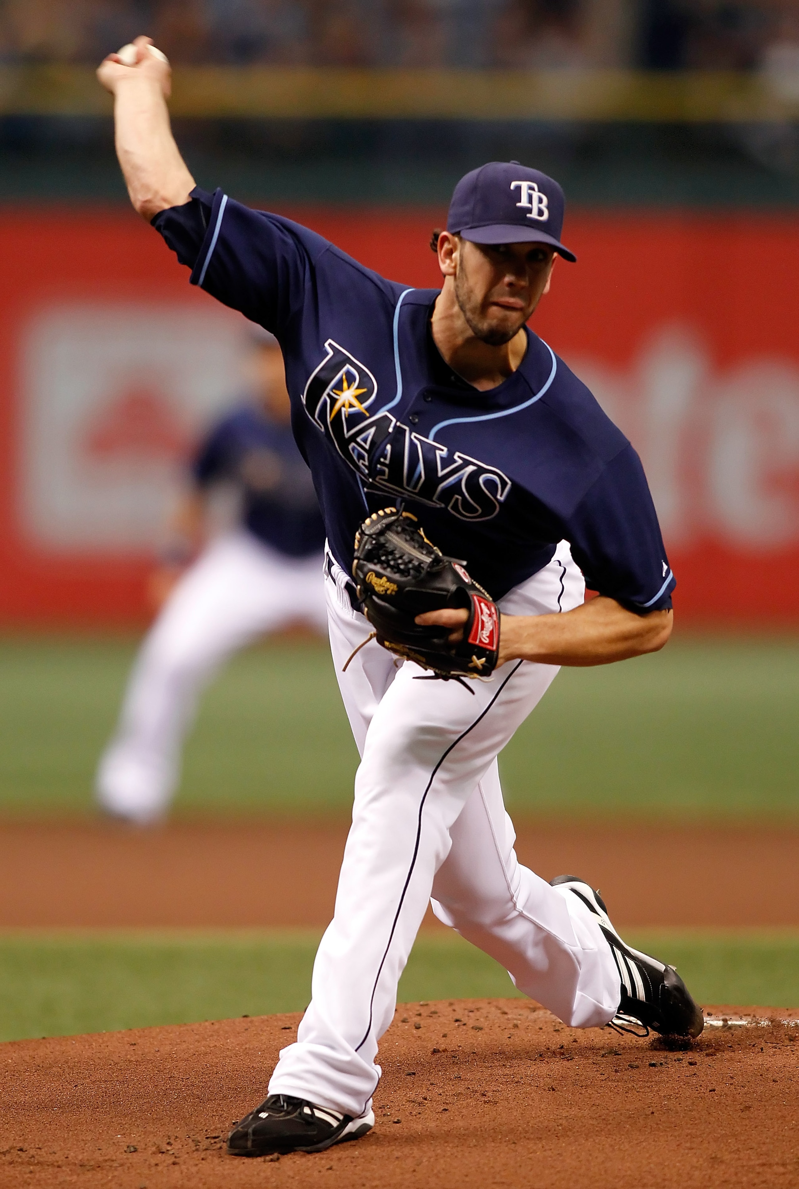 ST PETERSBURG, FL - OCTOBER 07:  Pitcher James Shields #33 of the Tampa Bay Rays pitches against the Texas Rangers during Game 2 of the ALDS at Tropicana Field on October 7, 2010 in St. Petersburg, Florida.  (Photo by J. Meric/Getty Images)
