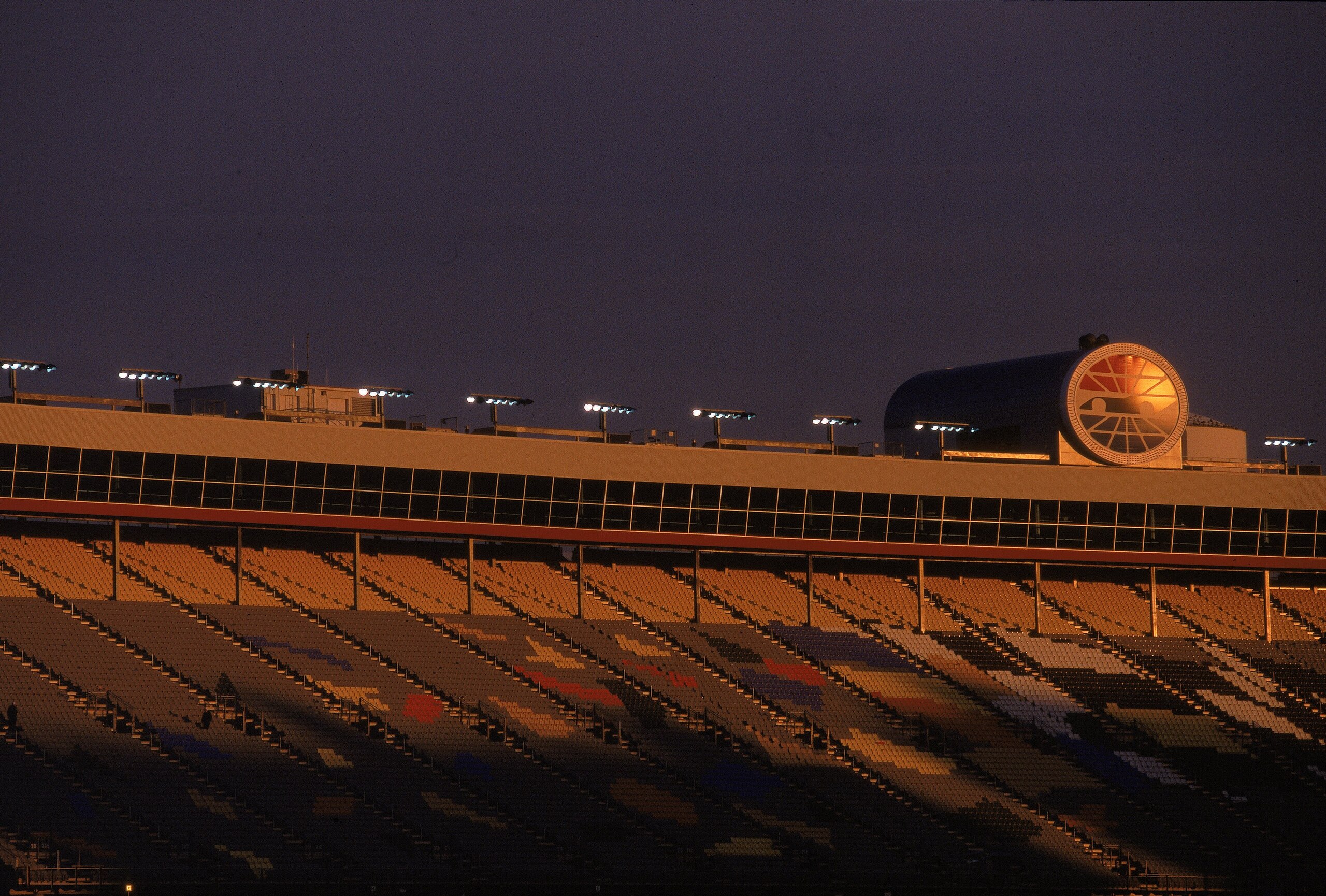7 Oct 2000:  A view of the stands taken at dusk during the UAW-GM 500 presented by NAPA, part of the NASCAR Winston Cup Series at the Lowes Motor Speedway in Concord, North Carolina.Mandatory Credit: Jon Ferrey  /Allsport