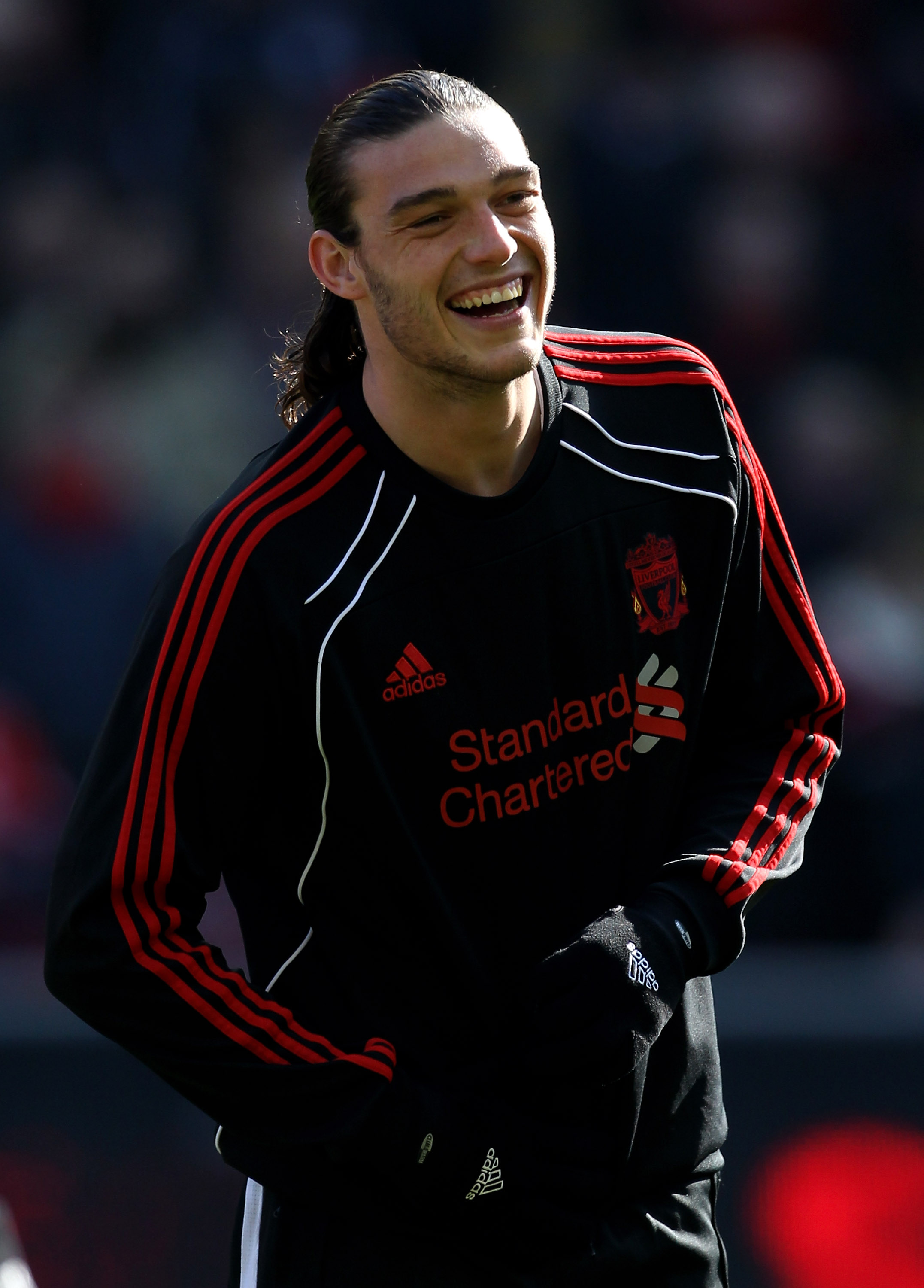 LIVERPOOL, UNITED KINGDOM - MARCH 06:  Andy Carroll of Liverpool warms up prior to the Barclays Premier League match between Liverpool and Manchester United at Anfield on March 6, 2011 in Liverpool, England. (Photo by Alex Livesey/Getty Images)