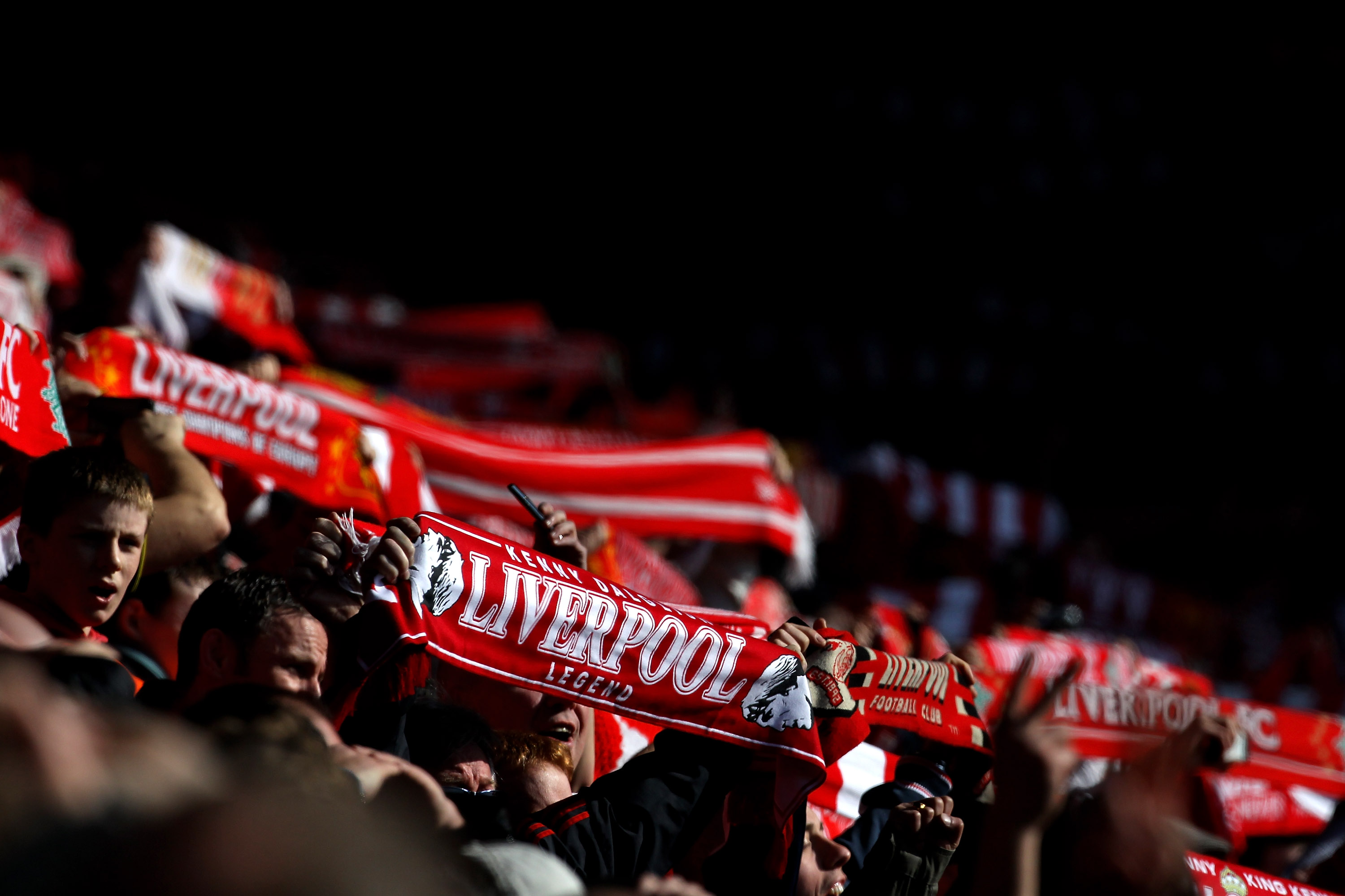 LIVERPOOL, UNITED KINGDOM - MARCH 06:  Liverpool fans show their support during the Barclays Premier League match between Liverpool and Manchester United at Anfield on March 6, 2011 in Liverpool, England. (Photo by Alex Livesey/Getty Images)