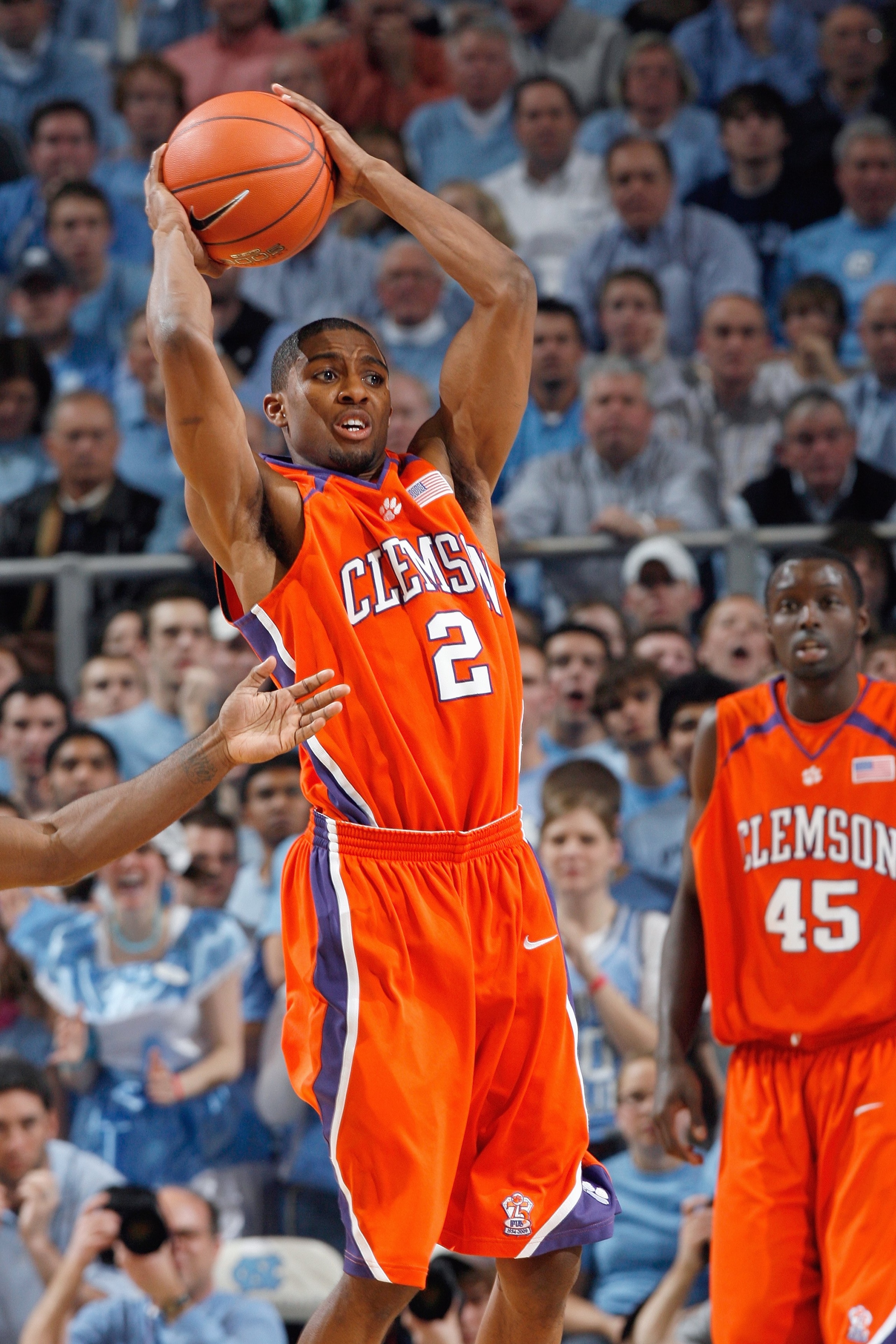CHAPEL HILL, NC - JANUARY 21:  Demontez Stitt #2 of the Clemson Tigers looks to move the ball against the North Carolina Tar Heels during the game on January 21, 2009 at the Dean E. Smith Center in Chapel Hill, North Carolina.  (Photo by Kevin C. Cox/Gett