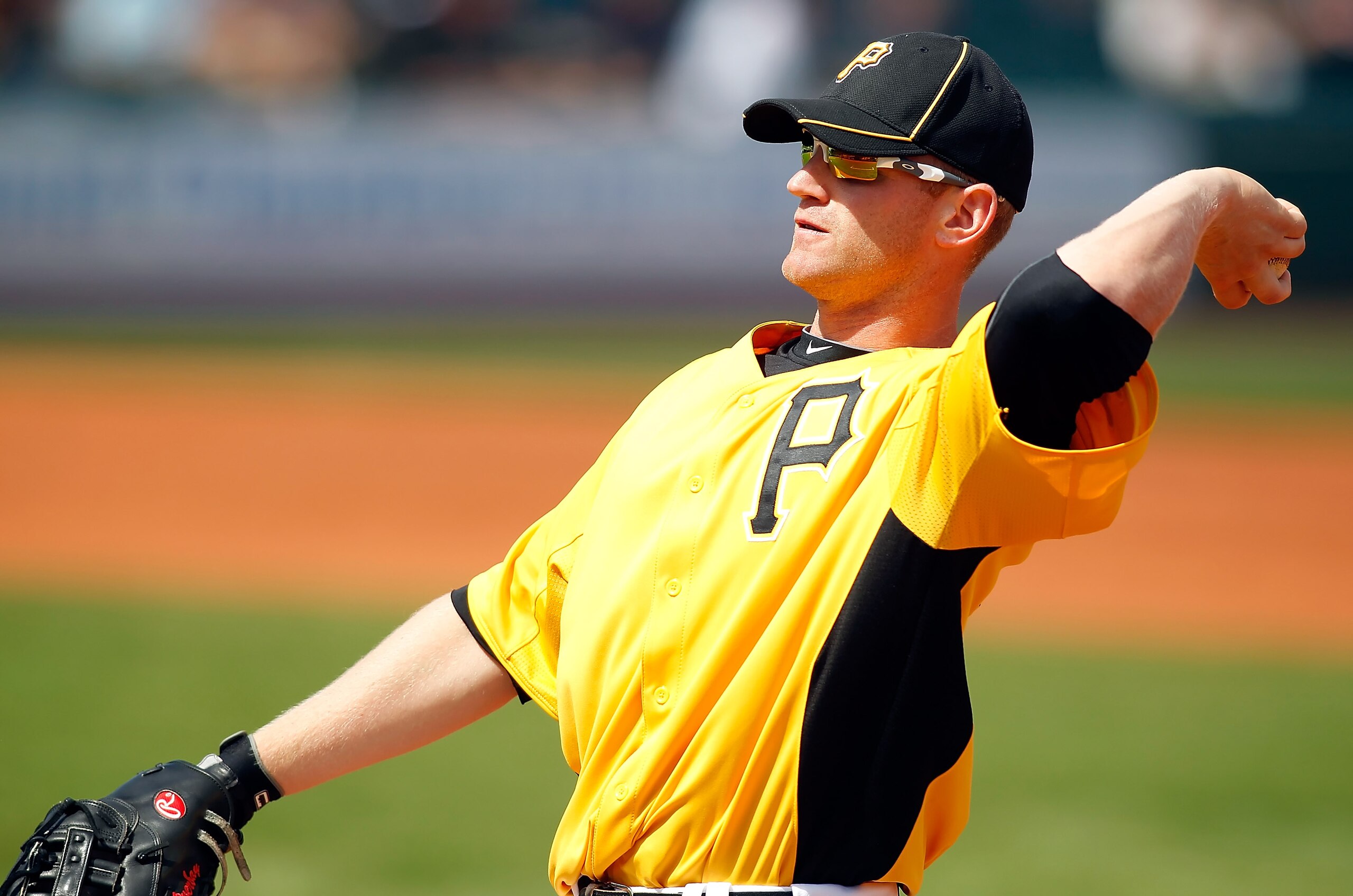 BRADENTON, FL - MARCH 02: Infielder Lyle Overbay #37 of the Pittsburgh Pirates throws a ball against the Minnesota Twins during a Grapefruit League Spring Training Game at McKechnie Field on March 2, 2011 in Bradenton, Florida. (Photo by J. Meric/Getty BRADENTON, FL - MARCH 02: Infielder Lyle Overbay #37 of the Pittsburgh Pirates throws a ball against the Minnesota Twins during a Grapefruit League Spring Training Game at McKechnie Field on March 2, 2011 in Bradenton, Florida. (Photo by J. Meric/Getty