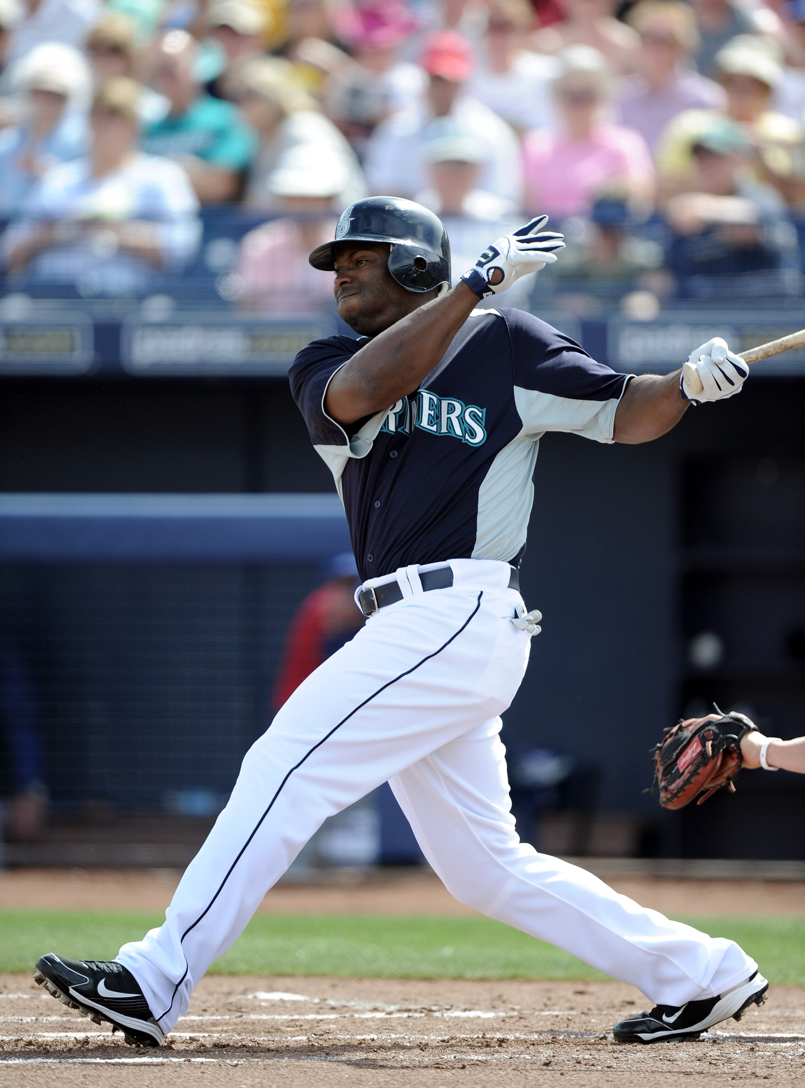 PEORIA, AZ - MARCH 01: Milton Bradley #15 of the Seattle Mariners at bat against the Texas Rangers during spring training at Peoria Stadium on March 1, 2011 in Peoria, Arizona. (Photo by Harry How/Getty Images) PEORIA, AZ - MARCH 01: Milton Bradley #15 of the Seattle Mariners at bat against the Texas Rangers during spring training at Peoria Stadium on March 1, 2011 in Peoria, Arizona. (Photo by Harry How/Getty Images)