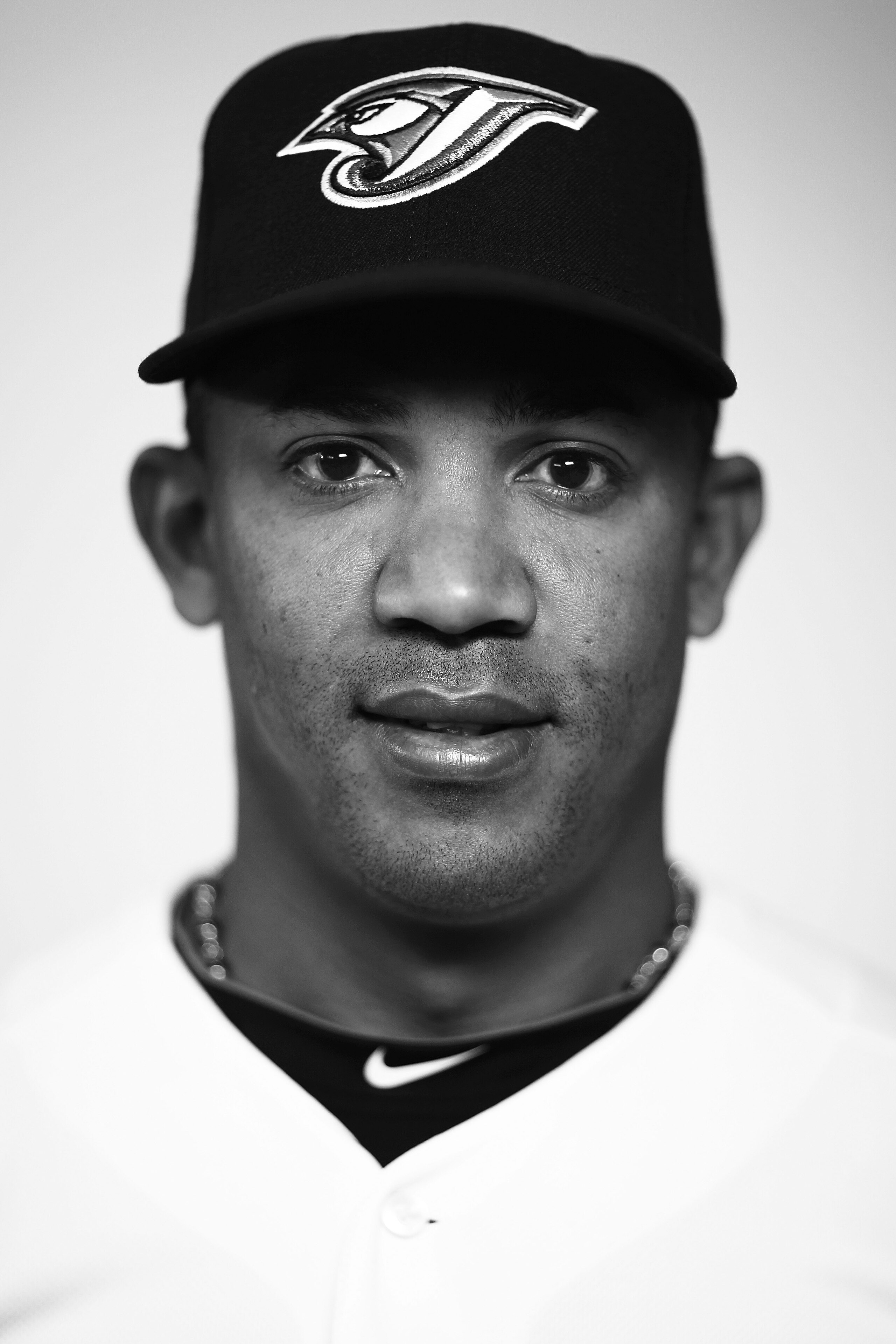 DUNEDIN, FL - FEBRUARY 20: (EDITORS NOTE: Image has been converted to black and white.) Octavio Dotel #35 of the Toronto Blue Jays poses during photo day at Florida Auto Exchange Stadium on February 20, 2011 in Dunedin, Florida. (Photo by Nick Laham/ DUNEDIN, FL - FEBRUARY 20: (EDITORS NOTE: Image has been converted to black and white.) Octavio Dotel #35 of the Toronto Blue Jays poses during photo day at Florida Auto Exchange Stadium on February 20, 2011 in Dunedin, Florida. (Photo by Nick Laham/