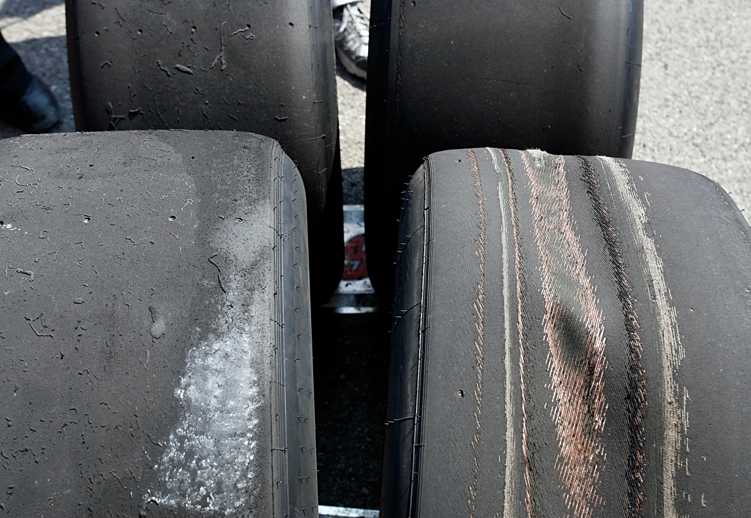 INDIANAPOLIS, IN - JULY 27:  A general view of Goodyear tires during the NASCAR Sprint Cup Series Allstate 400 at the Brickyard at Indianapolis Motor Speedway on July 27, 2008 in Indianapolis, Indiana.  (Photo by Jason Smith/Getty Images for NASCAR)