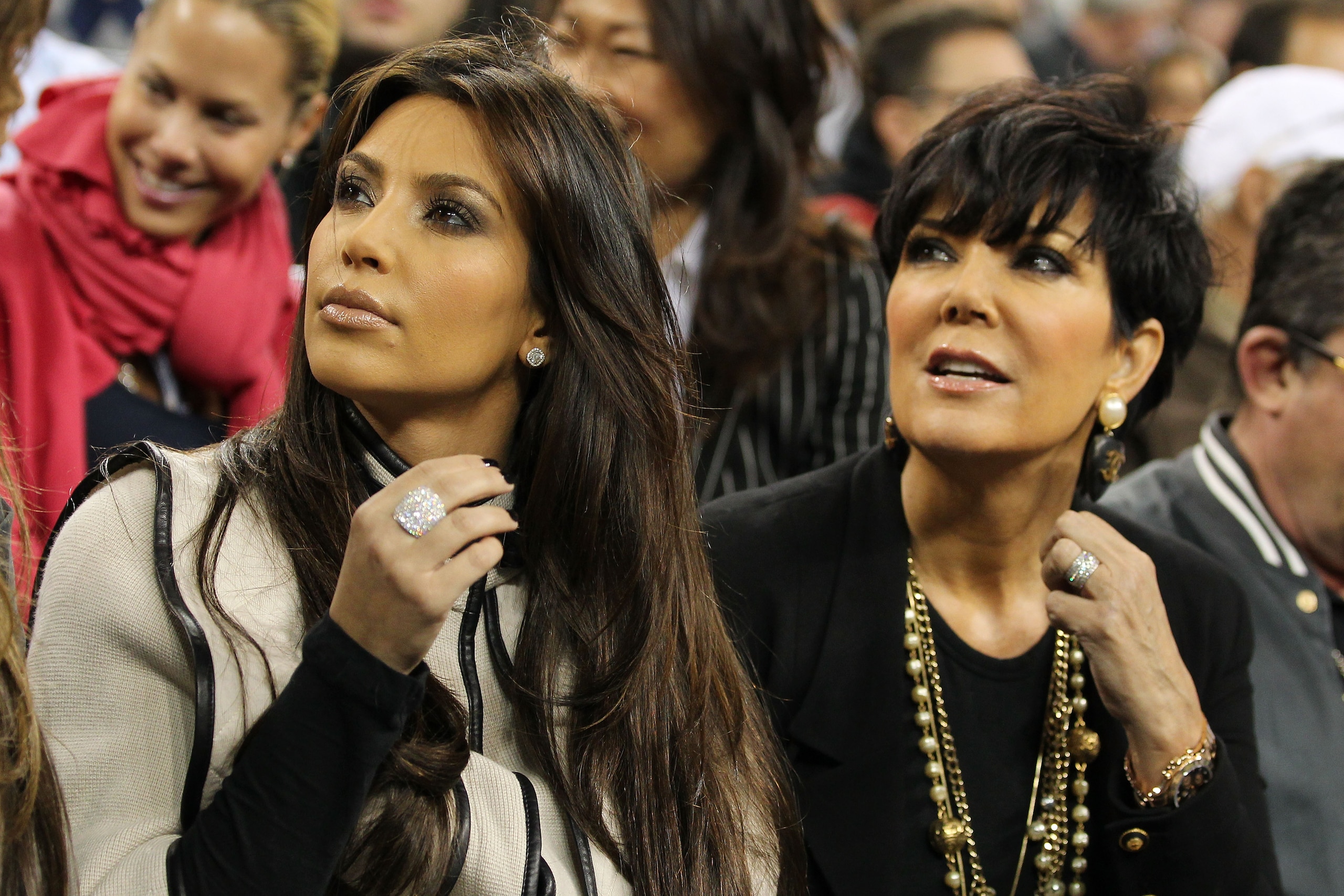 NEW YORK - SEPTEMBER 09:  Kim Kardashian (L) and Kris Jenner watch the Fernando Verdasco v Rafael Nadal match during day eleven of the 2010 U.S. Open at the USTA Billie Jean King National Tennis Center on September 9, 2010 in the Flushing neighborhood of 
