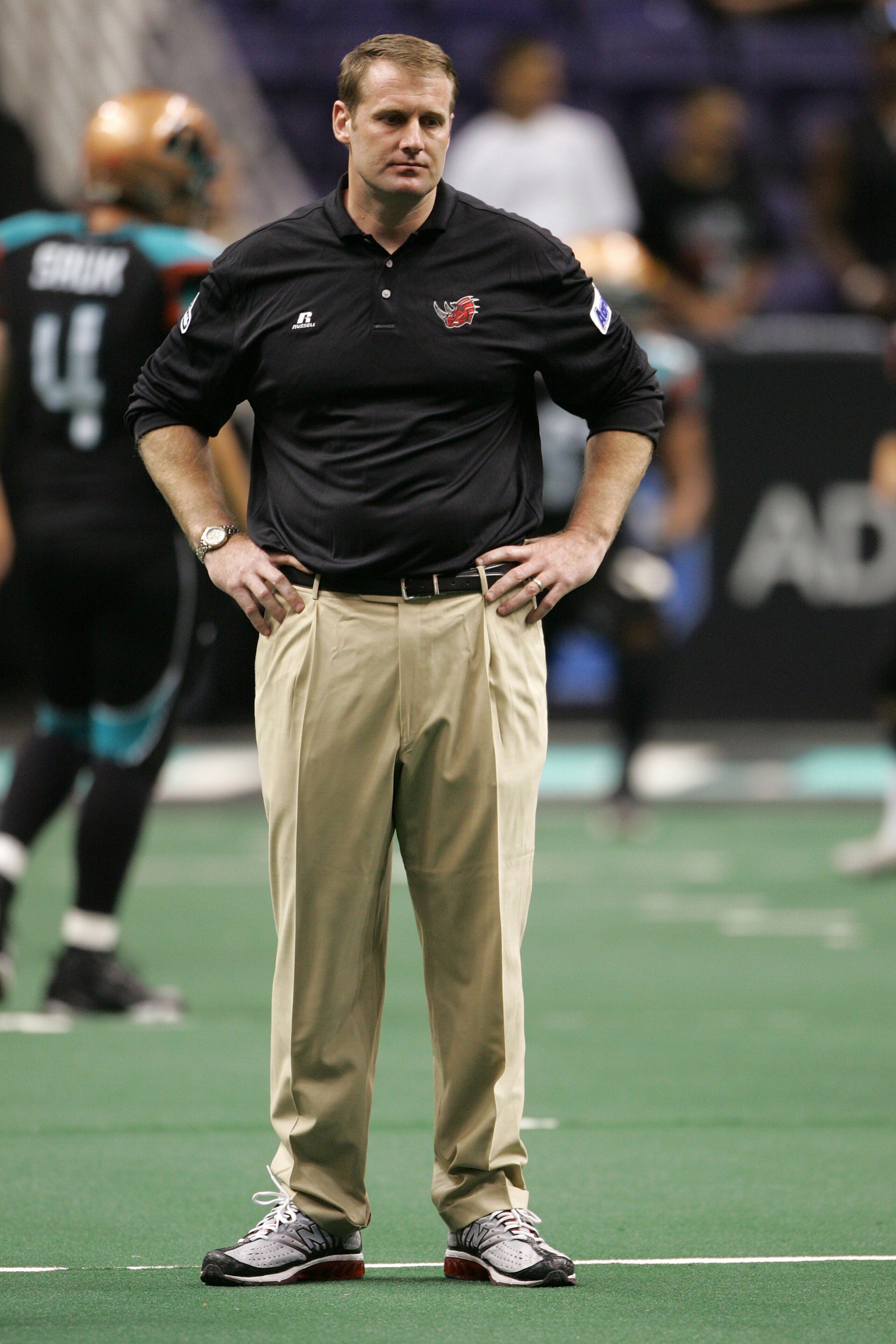 PHOENIX - JUNE 30:  Head coach Steve Thonn of the Grand Rapids Rampage watches during a game between Grand Rapids Rampage and Arizona Rattlers at the US Airways Center on June 30, 2008 in Phoenix, Arizona .   (Photo by Gene Lower/Getty Images)