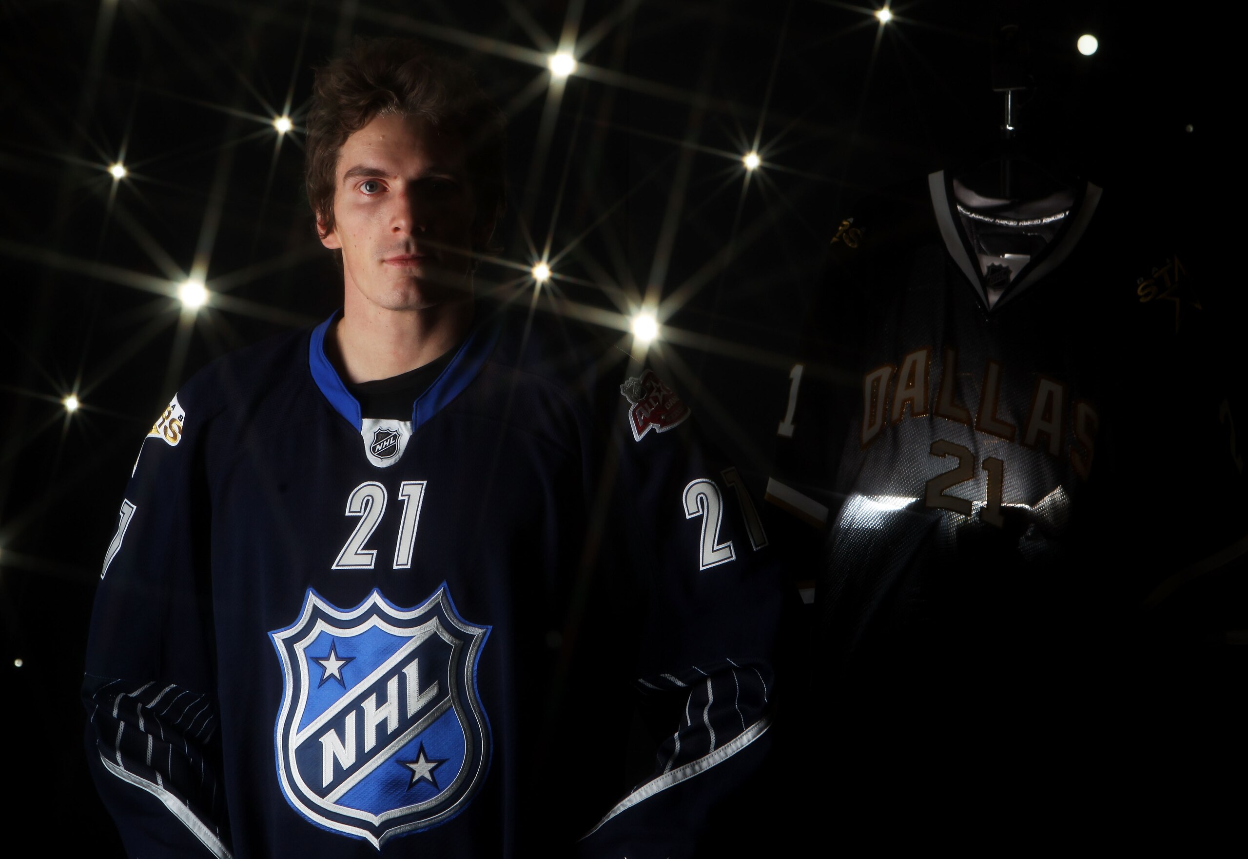 RALEIGH, NC - JANUARY 30:  (EDITORS NOTE: A special effects camera filter was used for this image.) Loui Eriksson #21 of the Dallas Stars of the Minnesota Wild for Team Lidstrom poses for a portrait before the 58th NHL All-Star Game at RBC Center on Janua