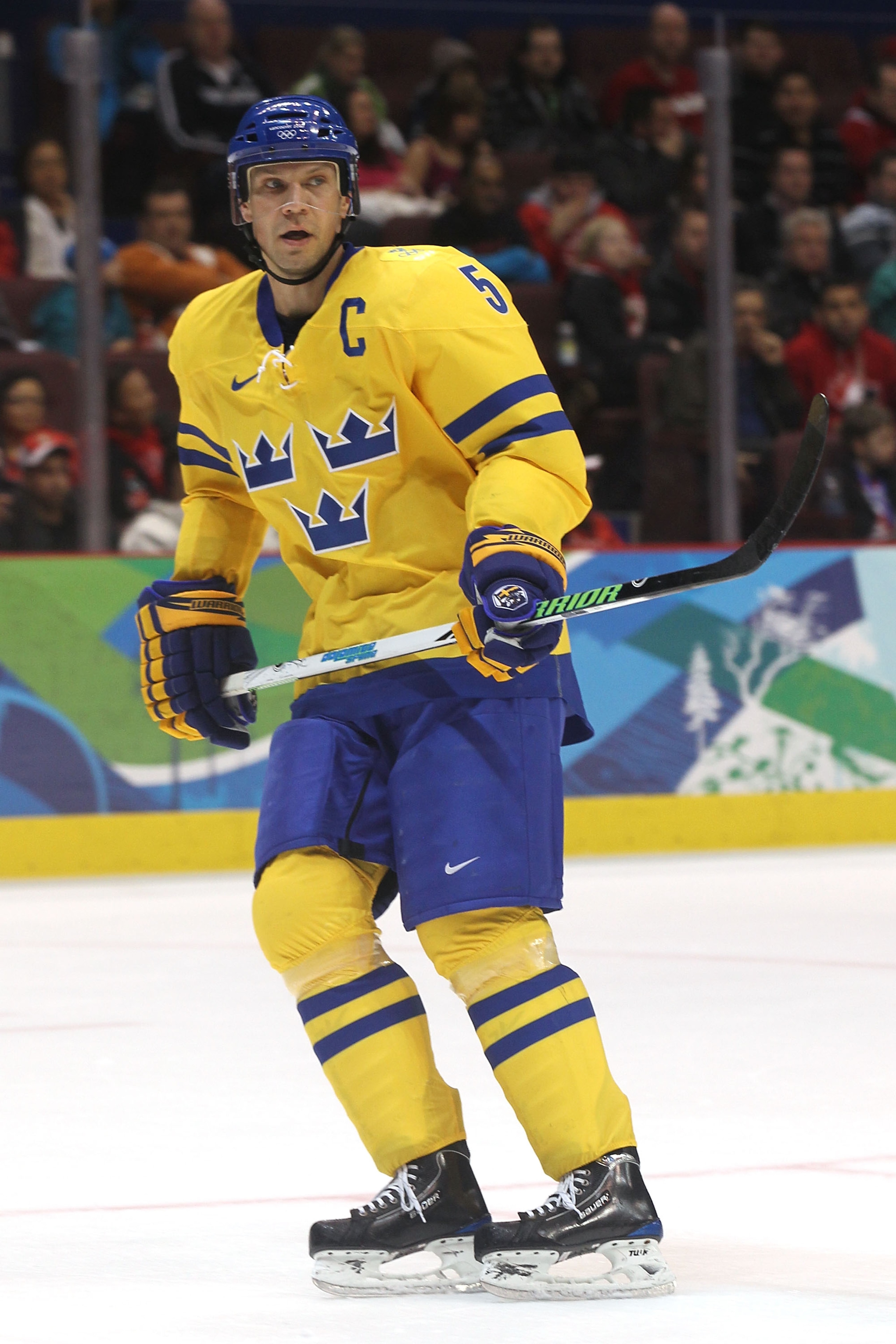 VANCOUVER, BC - FEBRUARY 24:  Nicklas Lidstrom #5 of Sweden on the ice in the third period during the ice hockey men's quarter final game between Sweden and Slovakia on day 13 of the Vancouver 2010 Winter Olympics at Canada Hockey Place on February 24, 20