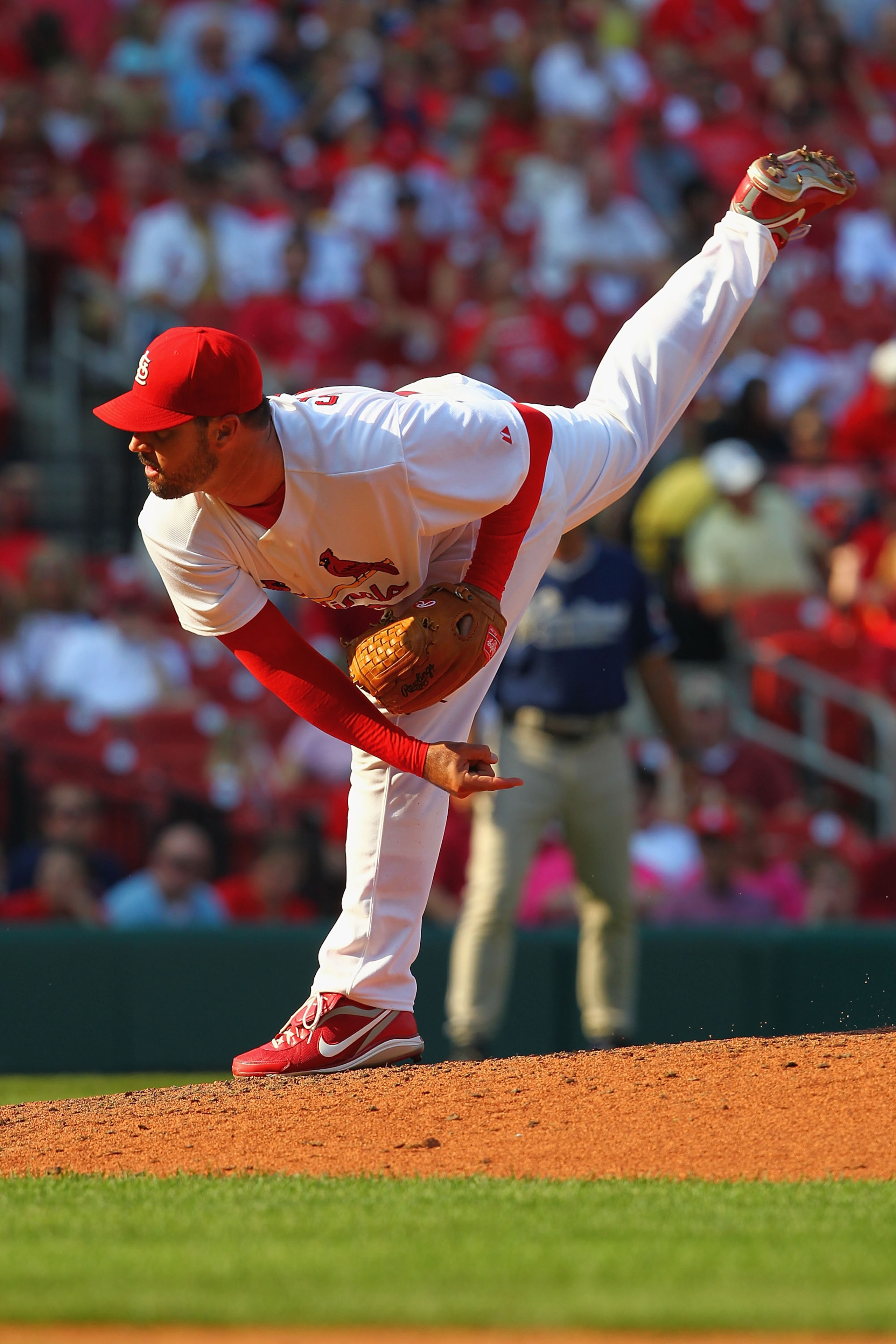 ST. LOUIS - SEPTEMBER 18: Starter Jeff Suppan #37 of the St. Louis Cardinals pitches against the San Diego Padres at Busch Stadium on September 18, 2010 in St. Louis, Missouri. The Padres beat the Cardinals 8-4. (Photo by Dilip Vishwanat/Getty Images) ST. LOUIS - SEPTEMBER 18: Starter Jeff Suppan #37 of the St. Louis Cardinals pitches against the San Diego Padres at Busch Stadium on September 18, 2010 in St. Louis, Missouri. The Padres beat the Cardinals 8-4. (Photo by Dilip Vishwanat/Getty Images)