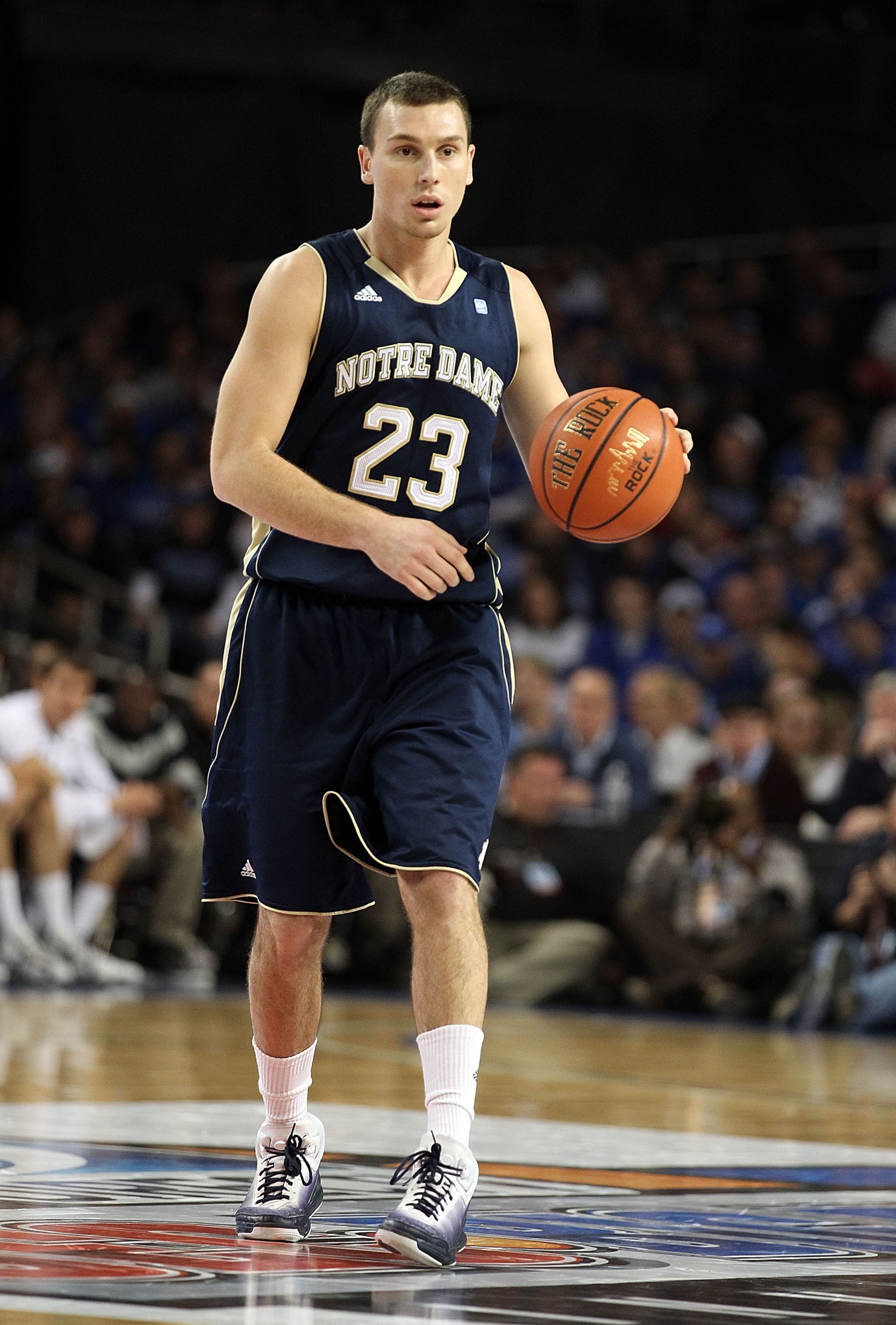 LOUISVILLE, KY - DECEMBER 08:  Ben Hansbrough #23 of the Notre Dame Fighting Irish dribbles the ball during the game against the Kentucky Wildcats in the 2010 DIRECTV SEC/BIG EAST Invitational at Freedom Hall on December 8, 2010 in Louisville, Kentucky.