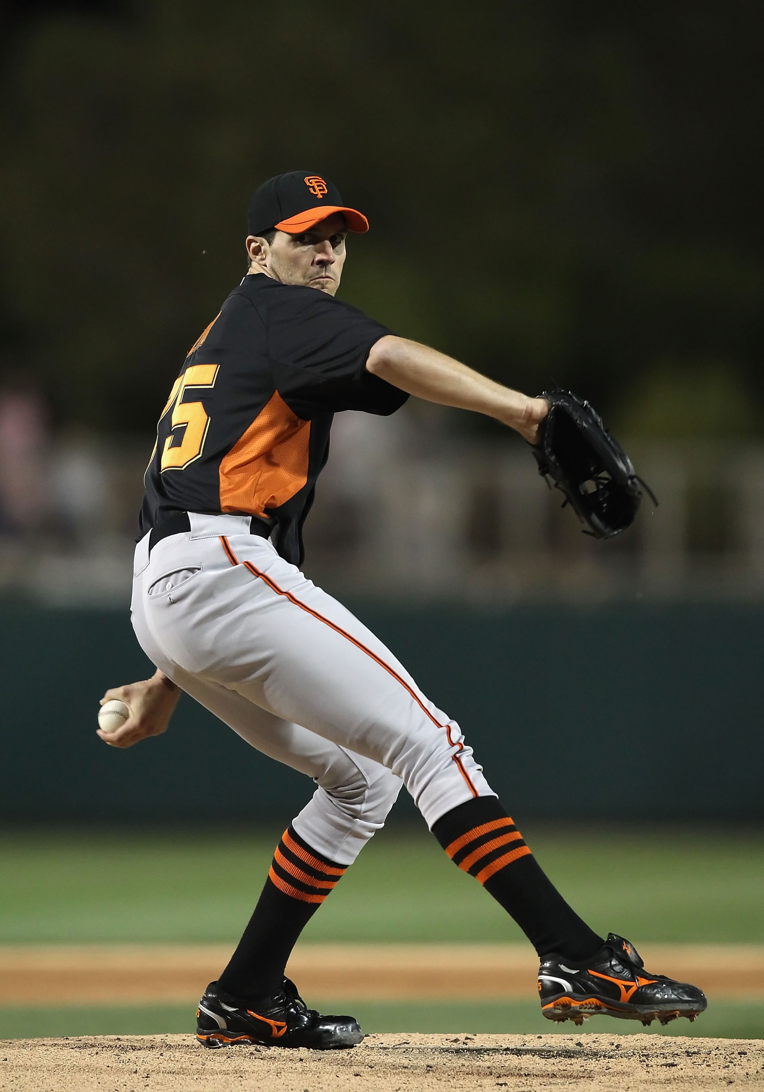 GLENDALE, AZ - MARCH 04: Starting pitcher Barry Zito #75 of the San Francisco Giants pitches against the Los Angeles Dodgers during the spring training game at Camelback Ranch on March 4, 2011 in Glendale, Arizona. (Photo by Christian Petersen/Getty Ima GLENDALE, AZ - MARCH 04: Starting pitcher Barry Zito #75 of the San Francisco Giants pitches against the Los Angeles Dodgers during the spring training game at Camelback Ranch on March 4, 2011 in Glendale, Arizona. (Photo by Christian Petersen/Getty Ima