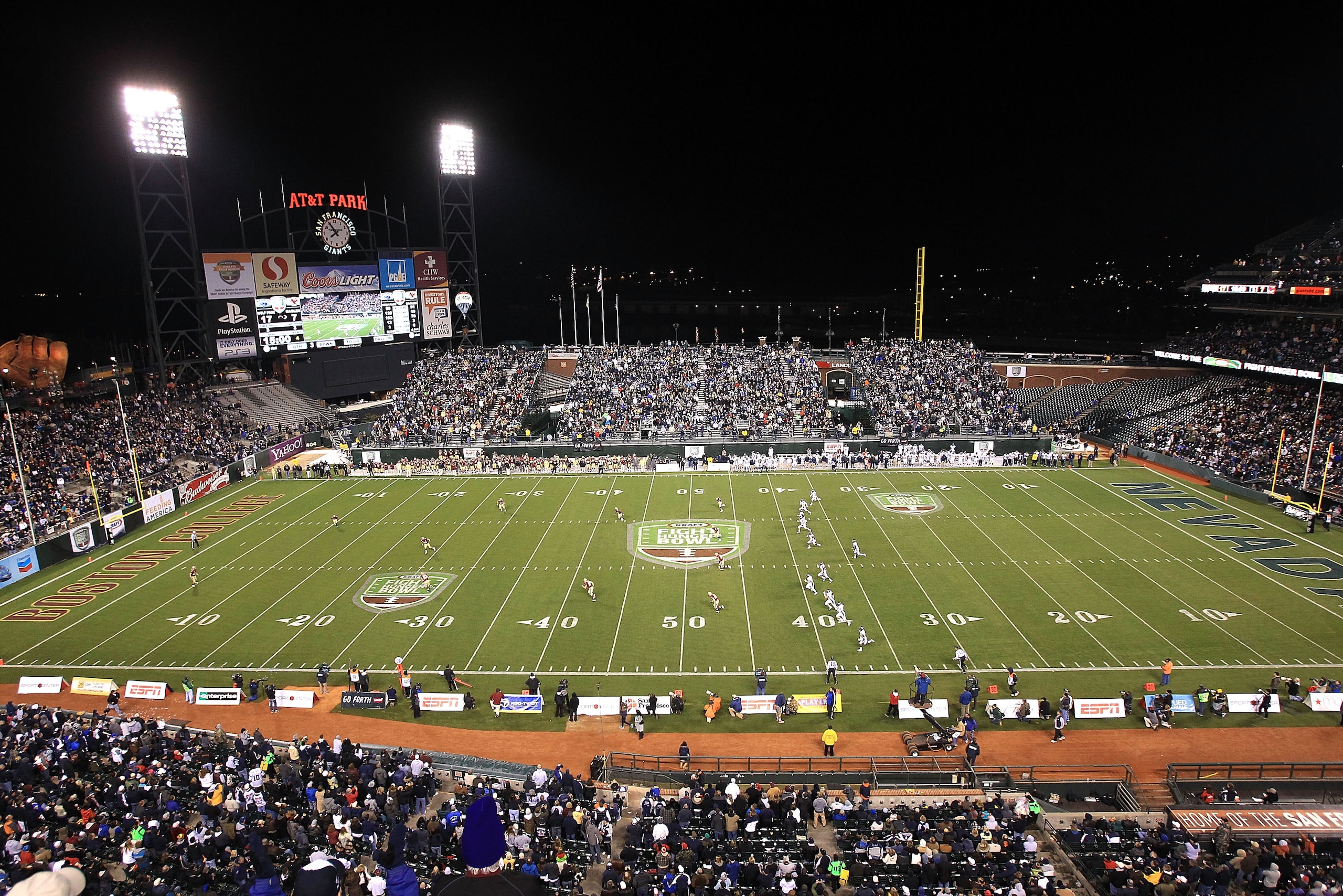 SAN FRANCISCO, CA - JANUARY 09:  A general view of the Boston College game against the Nevada Wolf Pack in the Kraft Fight Hunger Bowl at AT&T Park on January 9, 2011 in San Francisco, California.  (Photo by Ezra Shaw/Getty Images)
