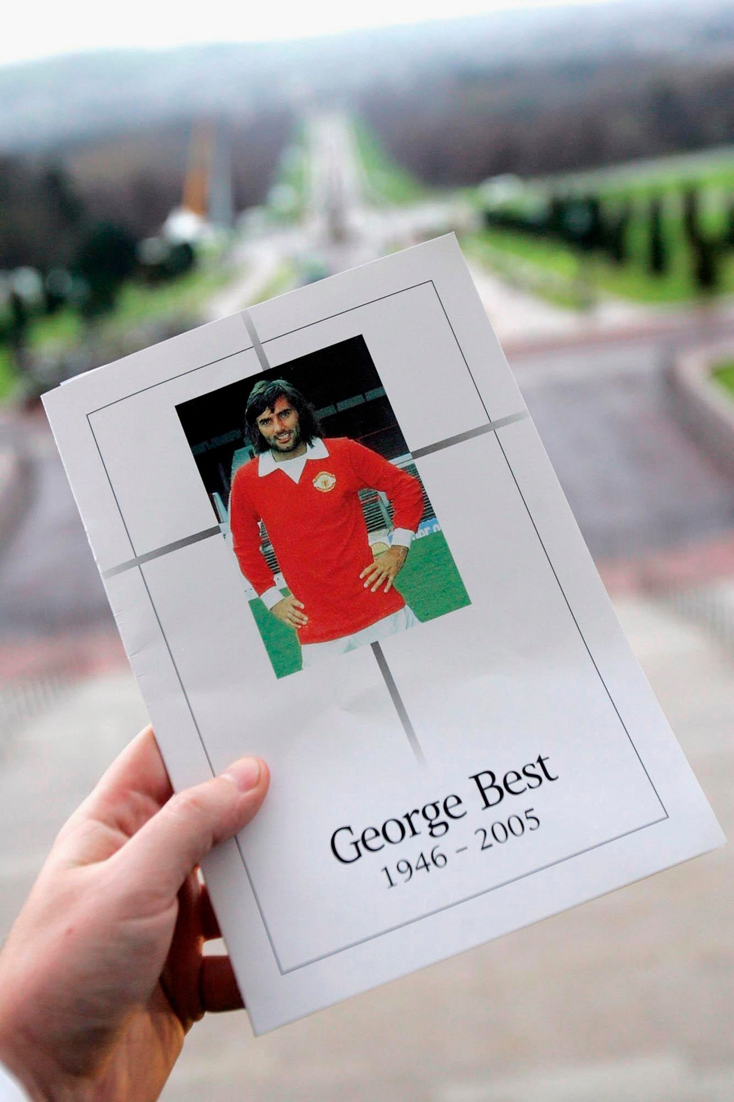 BELFAST, UNITED KINGDOM - DECEMBER 03: The Order of Service from George Best's funeral service in Parliament Buildings in Stormont is seen on December 3, 2005 in Belfast, Ireland. The former Manchester United and Northern Ireland international player died