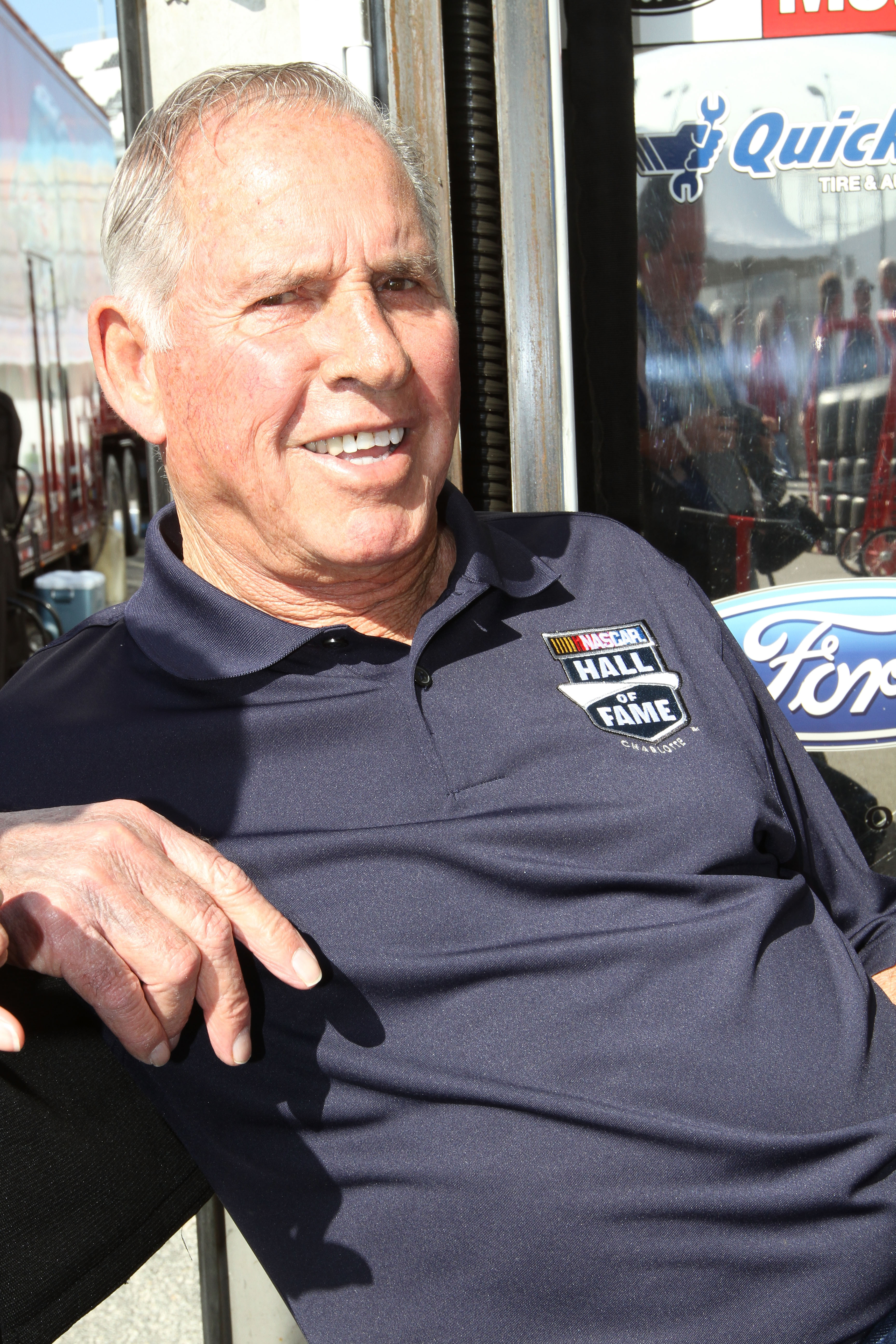 DAYTONA BEACH, FL - FEBRUARY 18:  (L-R) Hall of Famer David Pearson poses in the garage area prior to practice for the NASCAR Sprint Cup Series Daytona 500 at Daytona International Speedway on February 18, 2011 in Daytona Beach, Florida.  (Photo by Jerry