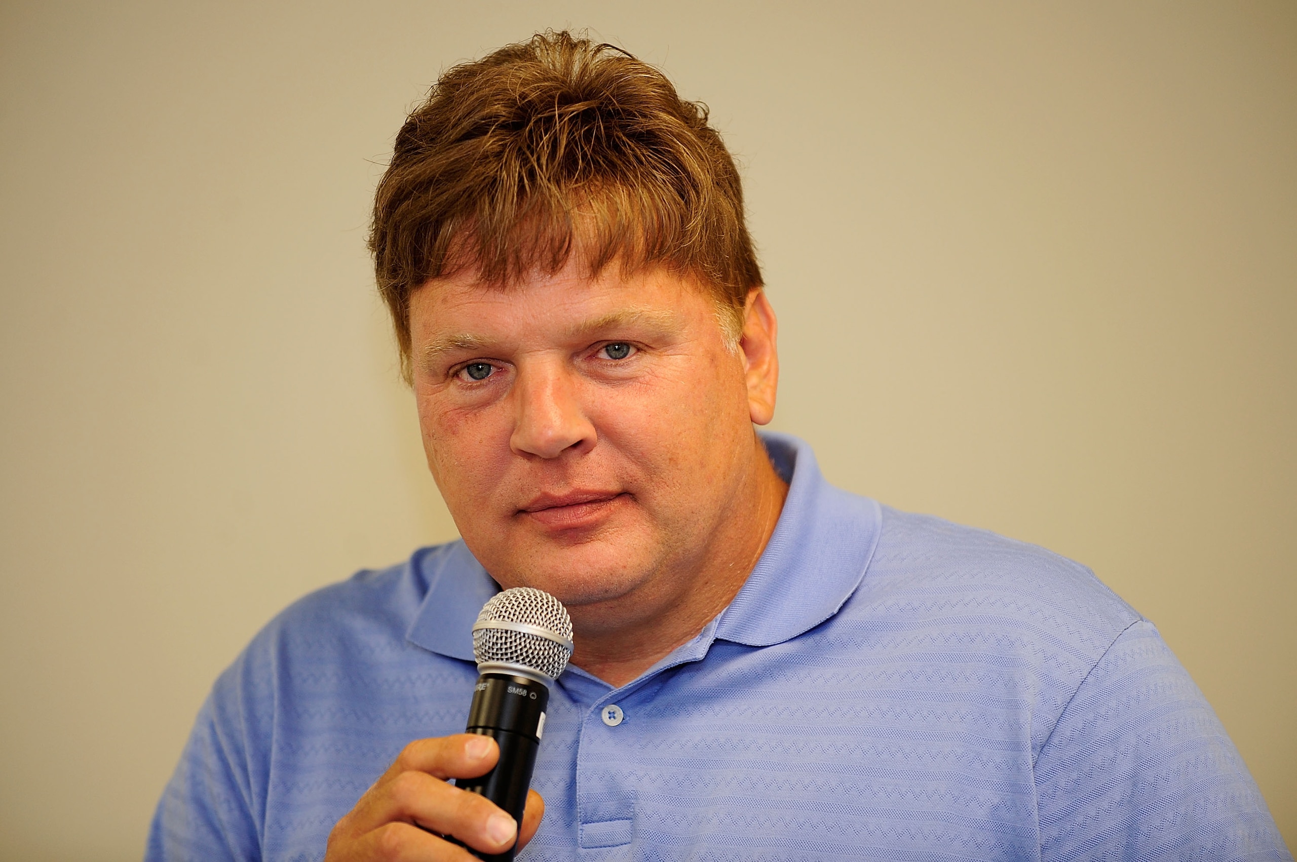 LOUDON, NH - JUNE 28:  Jimmy Spencer, past modified champion and television personality speaks with the media during practice for the NASCAR Sprint Cup Series LENOX Industrial Tools 301 at New Hampshire Motor Speedway on June 28, 2008 in Loudon, New Hamps