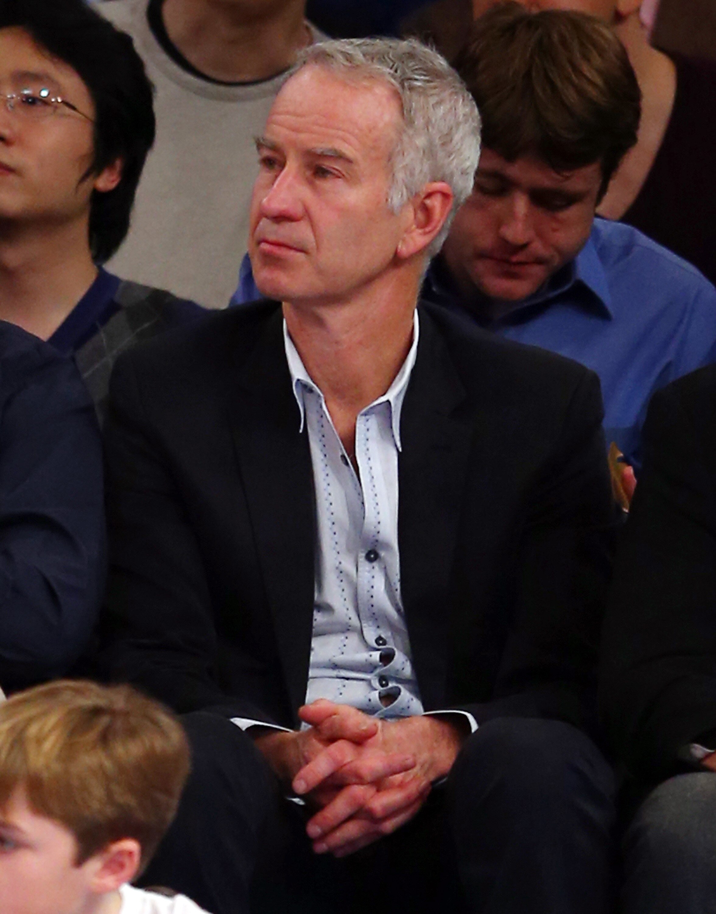 NEW YORK, NY - DECEMBER 17: Tennis legend John McEnroe attends the game between the New York Knicks and the Houston Rockets on December 17, 2012 at Madison Square Garden in New York City. NOTE TO USER: User expressly acknowledges and agrees that, by down NEW YORK, NY - DECEMBER 17: Tennis legend John McEnroe attends the game between the New York Knicks and the Houston Rockets on December 17, 2012 at Madison Square Garden in New York City. NOTE TO USER: User expressly acknowledges and agrees that, by down