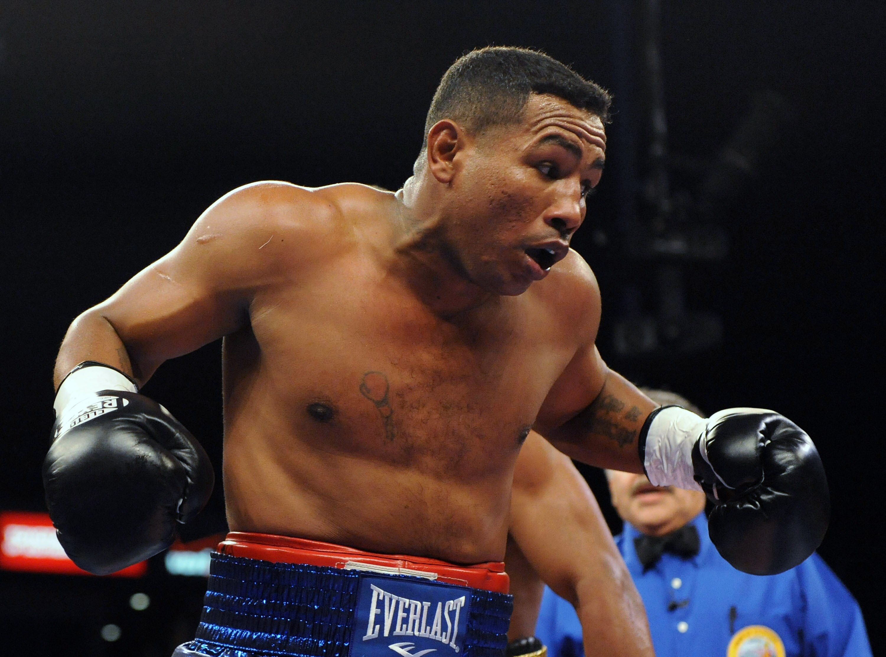 CARSON, CA - SEPTEMBER 27:  Ricardo Mayorga of Nicaragua react to a punch by Shane Mosley in the first round during their junior middleweight bout at the Home Depot Center on September 27, 2008 in Carson, California.  Mosley went on to win in a 12th rund