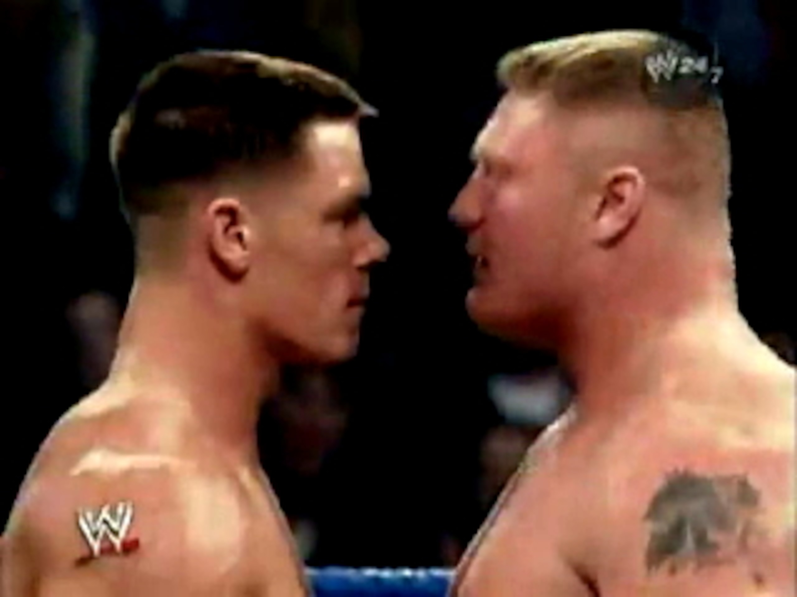 Cena and Lesnar face to face