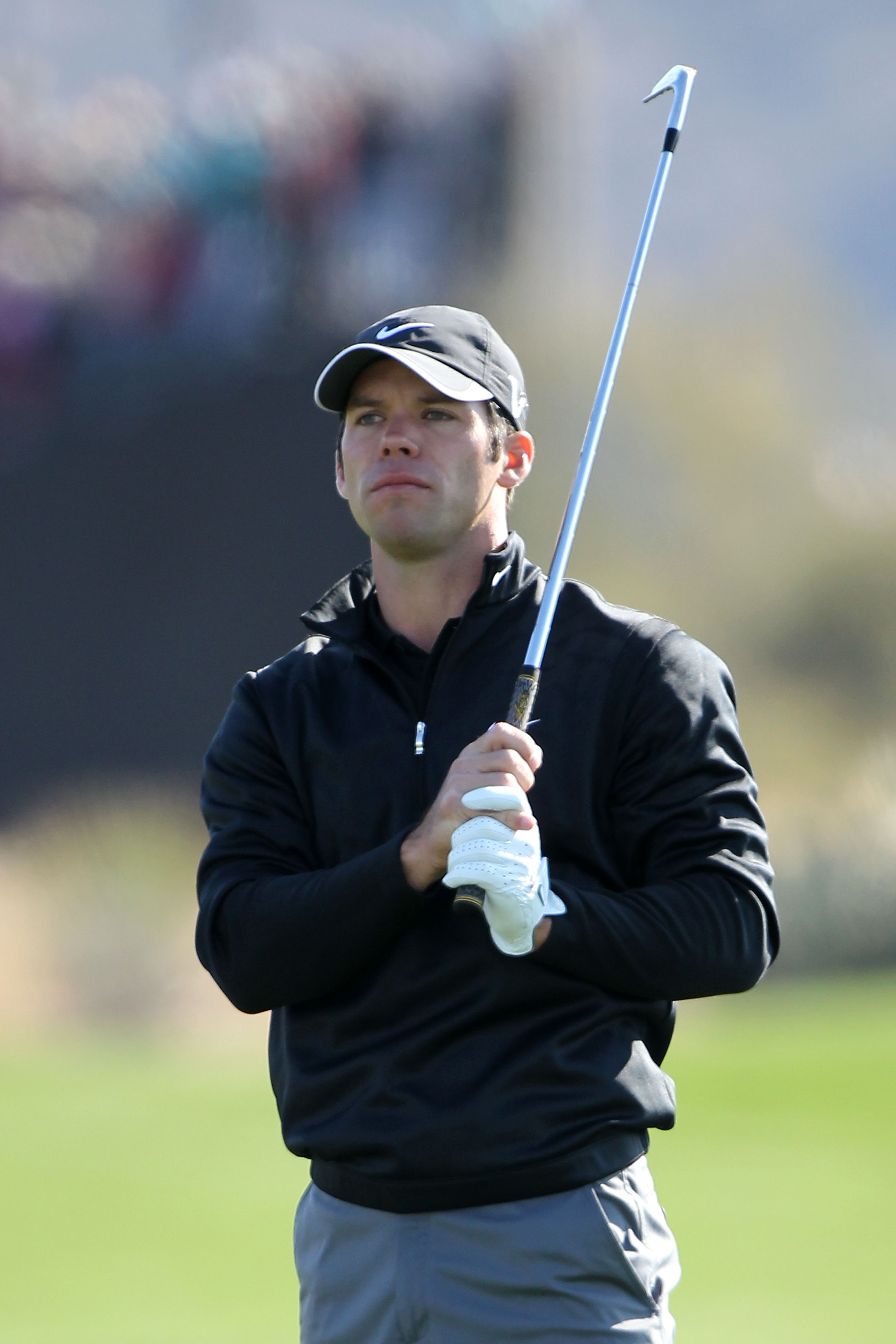 MARANA, AZ - FEBRUARY 24:  Paul Casey of England watches his second shot on the first hole during the second round of the Accenture Match Play Championship at the Ritz-Carlton Golf Club on February 24, 2011 in Marana, Arizona.  (Photo by Andy Lyons/Getty