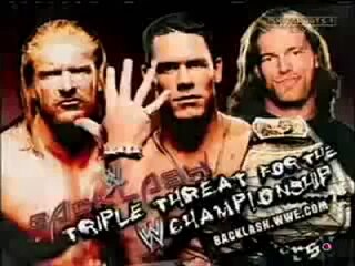 Triple H vs Edge vs John Cena