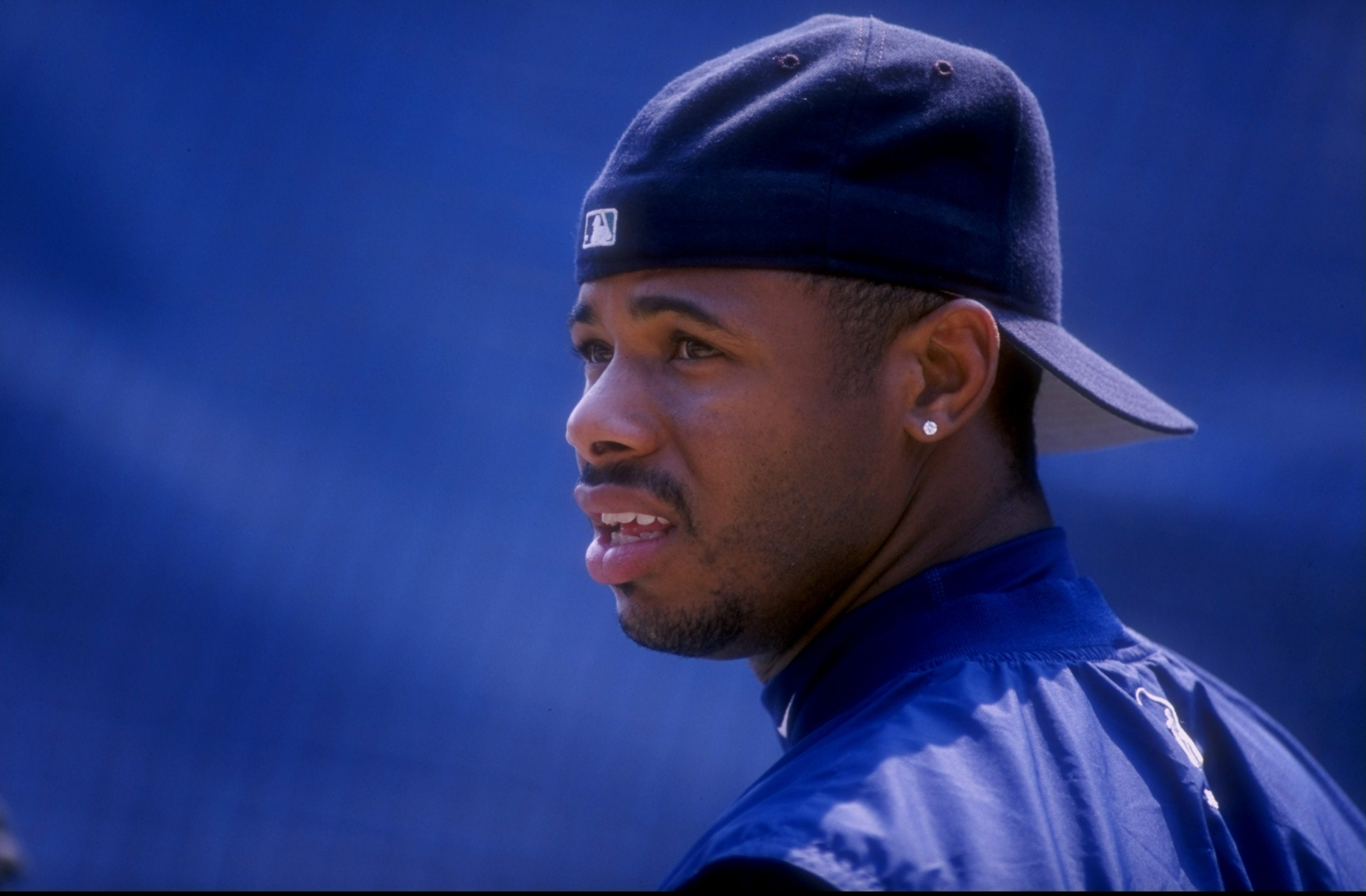 29 Aug 1998:  Ken Griffey Jr. #24 of the Seattle Mariners looking on during a game against the New York Yankees at Yankee Stadium in the Bronx, New York. The Yankees defeated the Mariners 11-6. Mandatory Credit: Al Bello  /Allsport