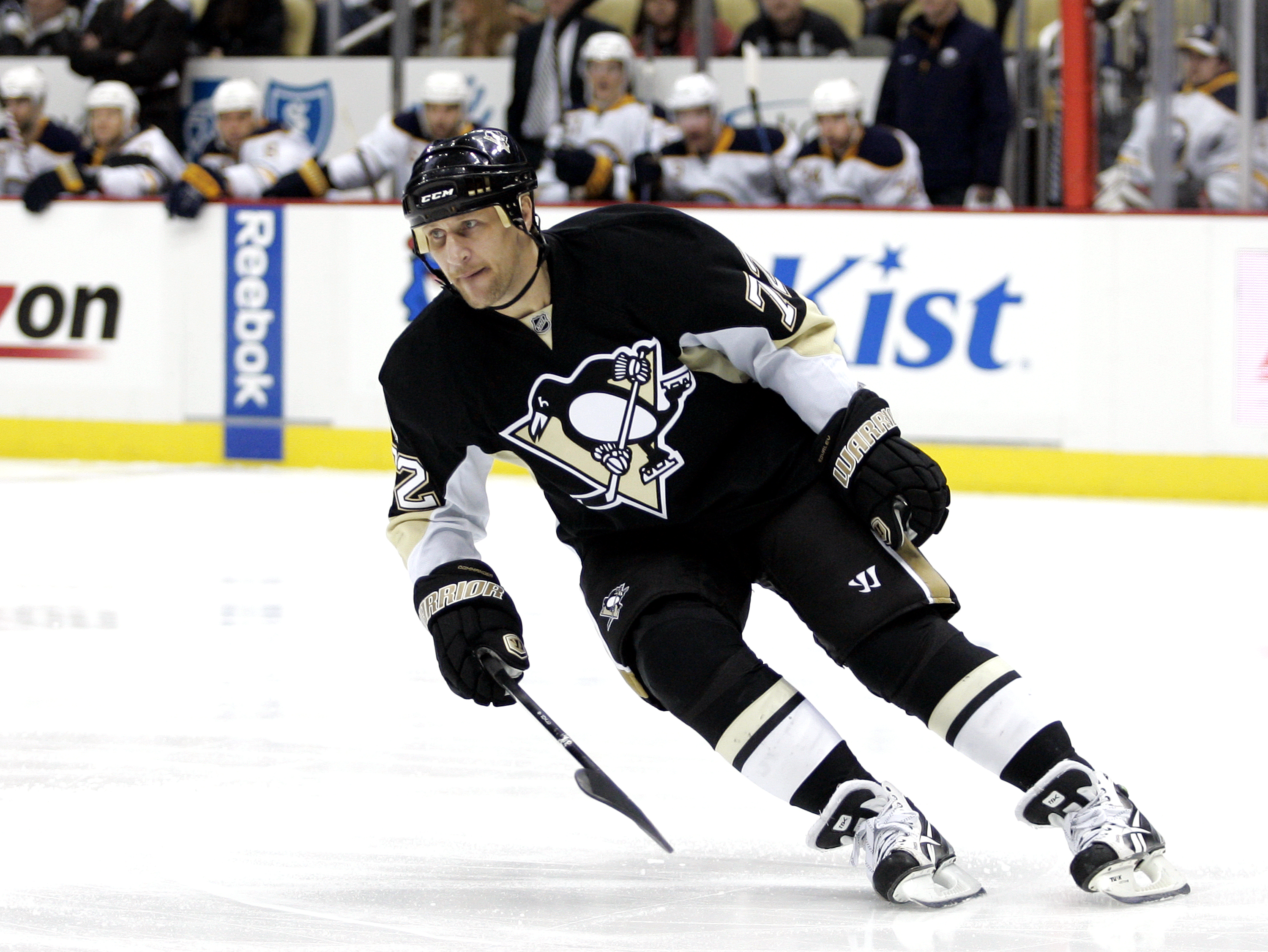 PITTSBURGH, PA - MARCH 08: Alexei Kovalev #72 of the Pittsburgh Penguins skates against the Buffalo Sabres at Consol Energy Center on March 8, 2011 in Pittsburgh, Pennsylvania. (Photo by Justin K. Aller/Getty Images)