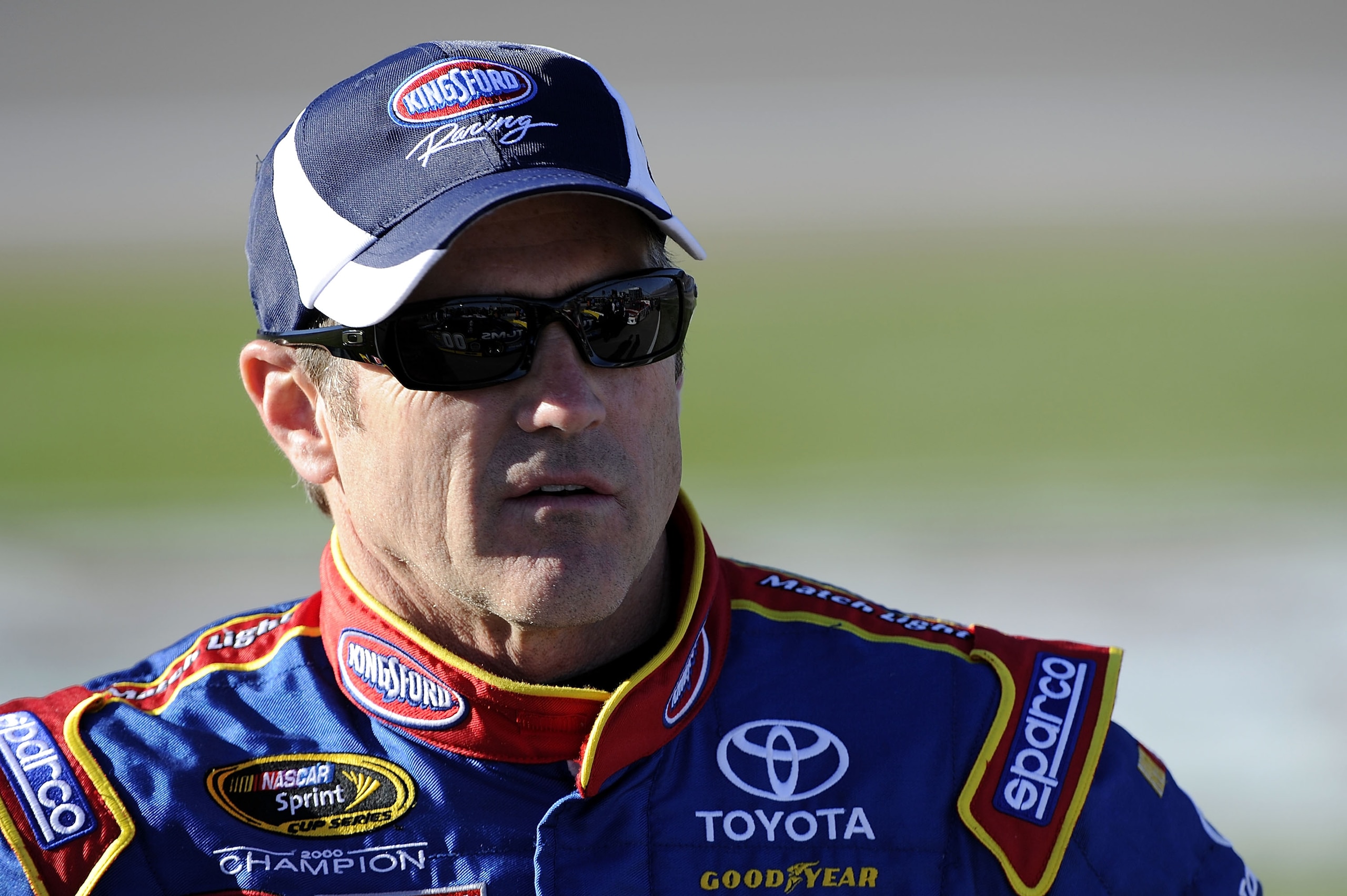 LAS VEGAS, NV - MARCH 04:  Bobby Labonte, driver of the #47 Kingsford Toyota, waits on pit road during qualifying for the NASCAR Sprint Cup Series Kobalt Tools 400 at Las Vegas Motor Speedway on March 4, 2011 in Las Vegas, Nevada.  (Photo by John Harrelso