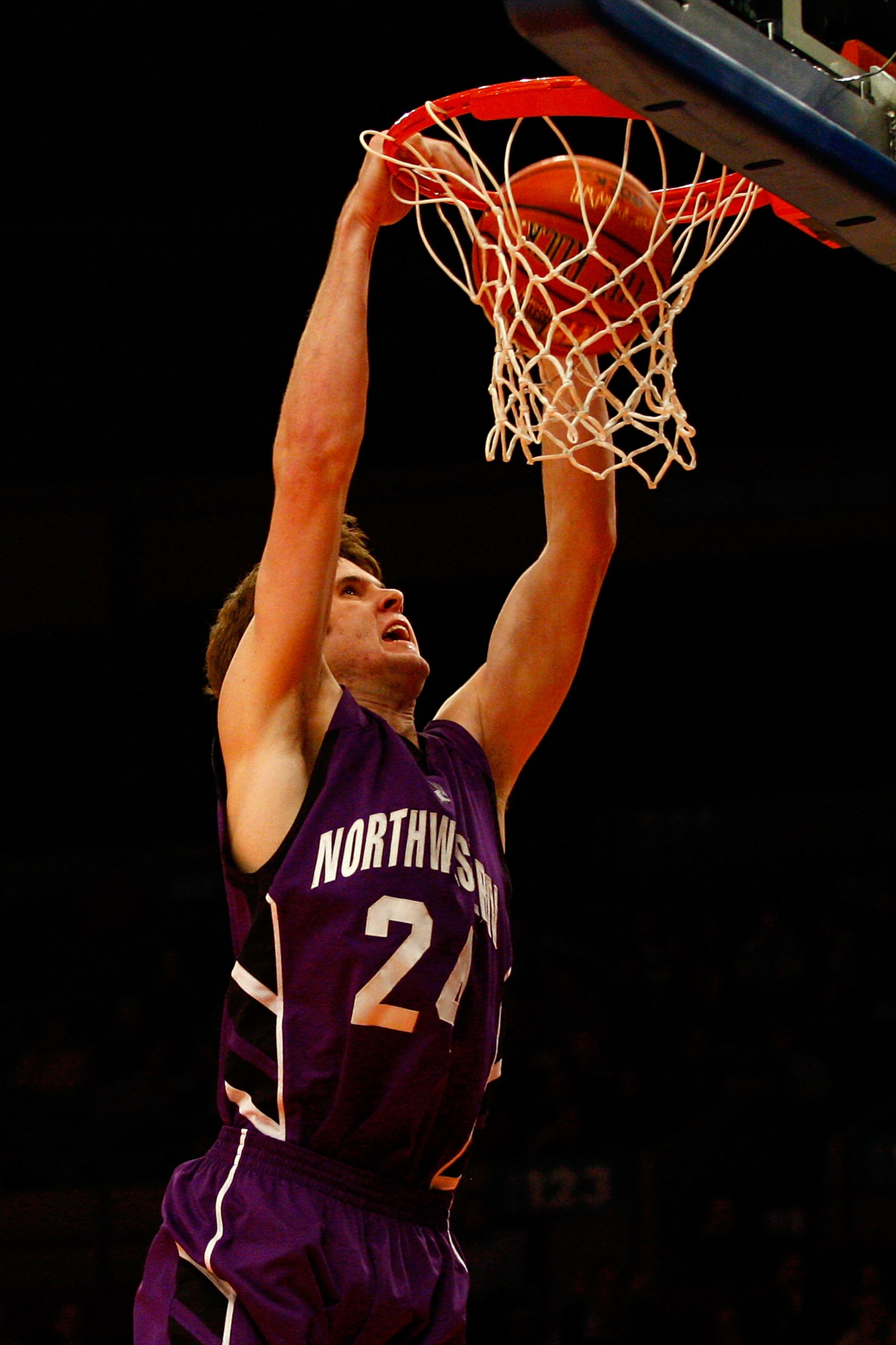 NEW YORK, NY - DECEMBER 20:  John Shurna #24 of the Northwestern Wildcats dunks against the St. Francis Terriers during the Madison Square Garden Holiday Festival at Madison Square Garden on December 20, 2010 in New York City.  (Photo by Chris Chambers/Ge