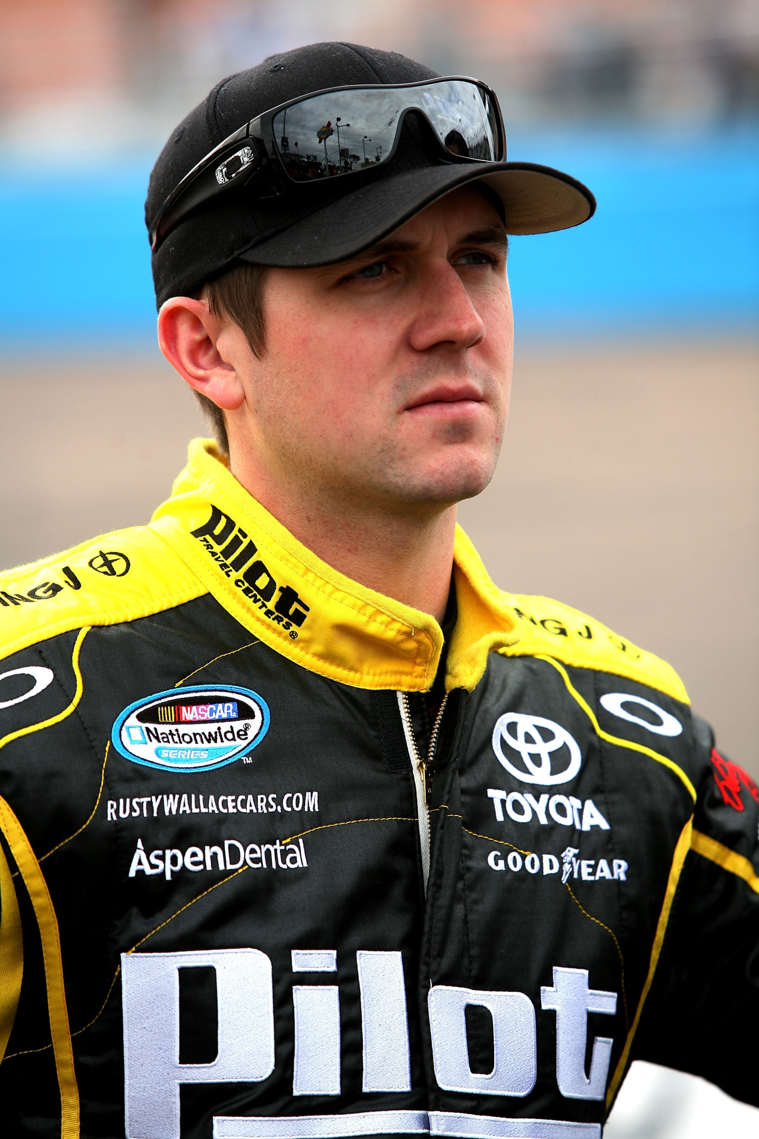 AVONDALE, AZ - FEBRUARY 26:  Michael Annett, driver of the #62 Pilot Travel Centers Toyota, stands prior to the NASCAR Nationwide Series Bashas' Supermarkets 200 at Phoenix International Raceway on February 26, 2011 in Avondale, Arizona.  (Photo by Jerry