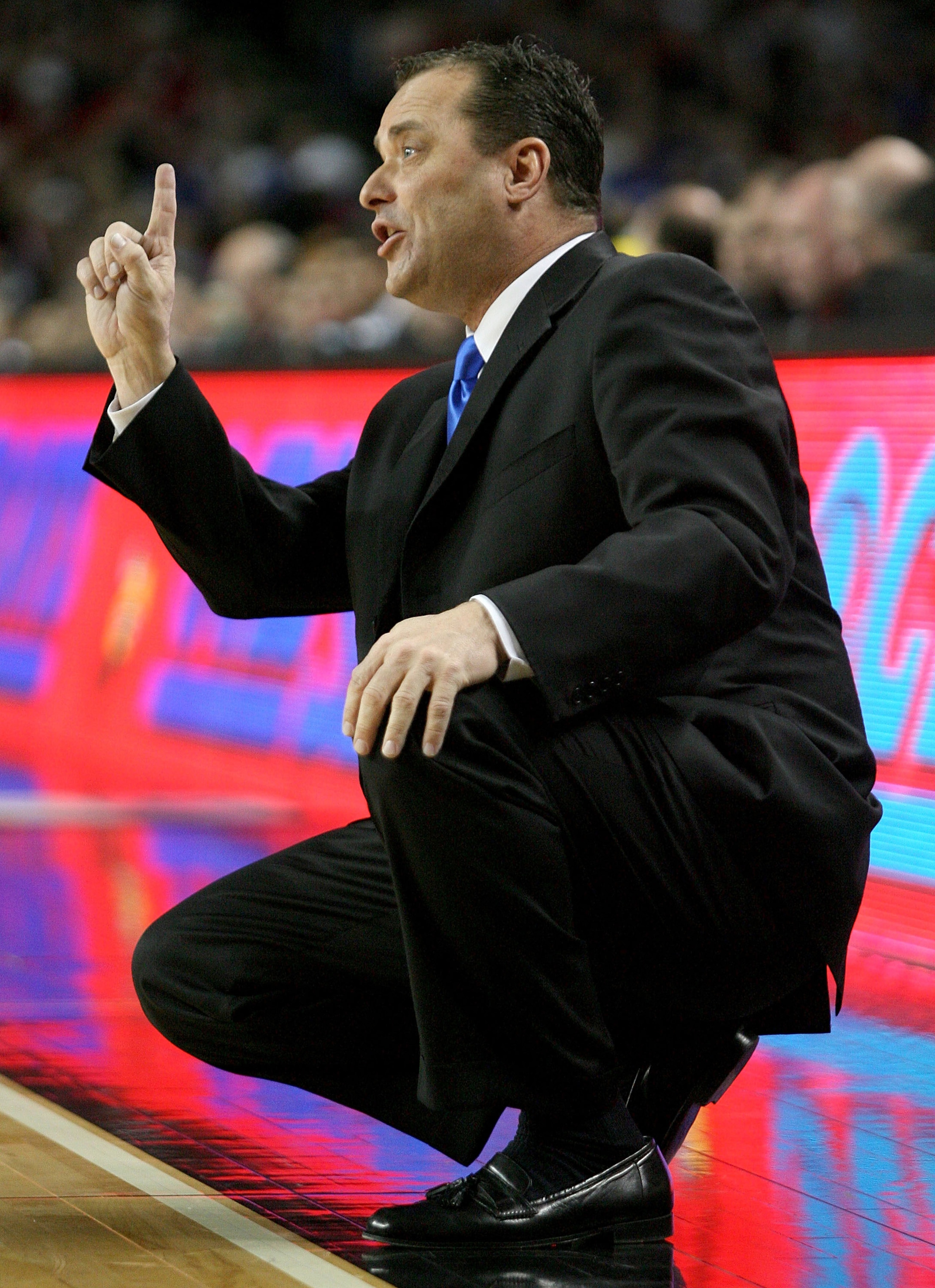 LOUISVILLE, KY - JANUARY 04:  Billy Gillispie the Head Coach of the Kentucky Wildcats is pictured during the game against the Louisville Cardinals on January 4, 2009 at Freedom Hall in Louisville , Kentucky.  Louisville won 74-71.  (Photo by Andy Lyons/Ge