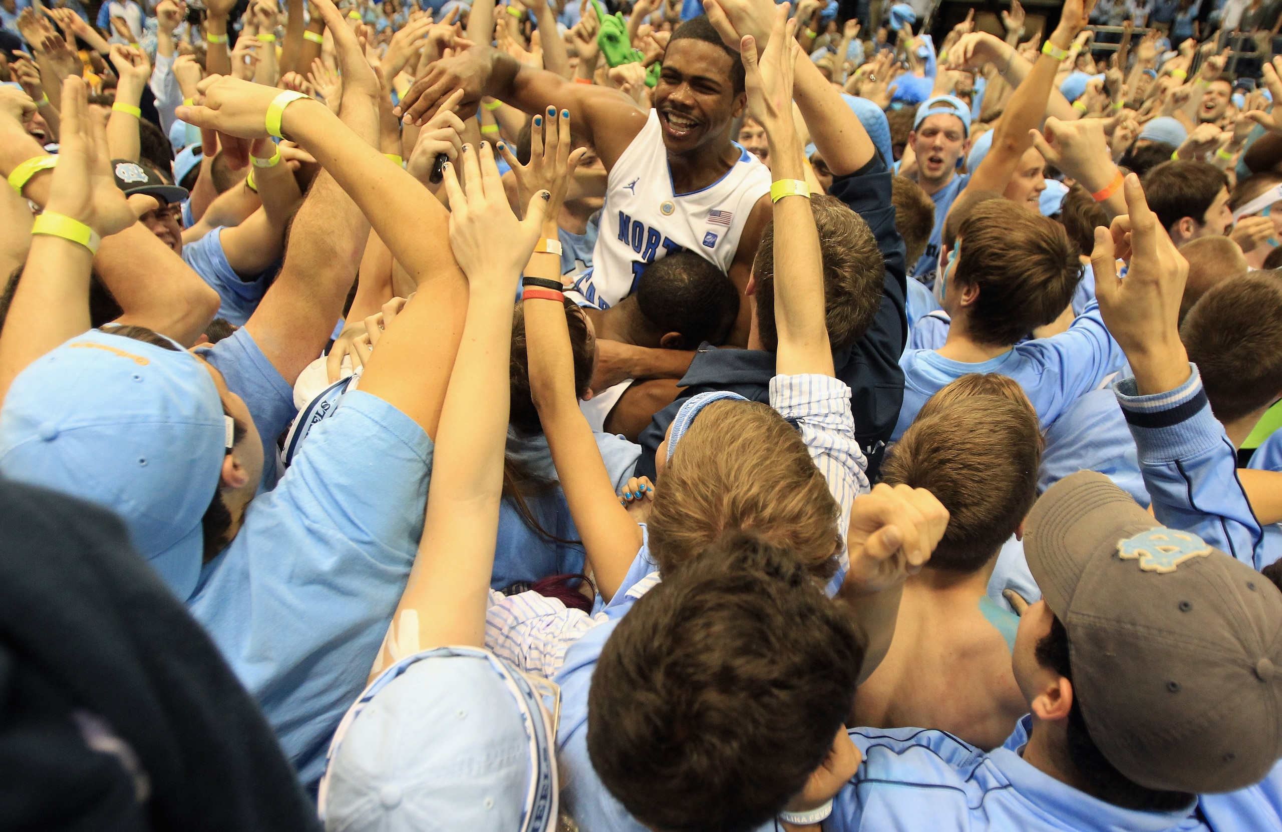 CHAPEL HILL, NC - MARCH 05:  Dexter Strickland #1 of the North Carolina Tar Heels celebrates winning the ACC Regular Season Championship as they defeated the Duke Blue Devils 81-67 at the Dean E. Smith Center on March 5, 2011 in Chapel Hill, North Carolin