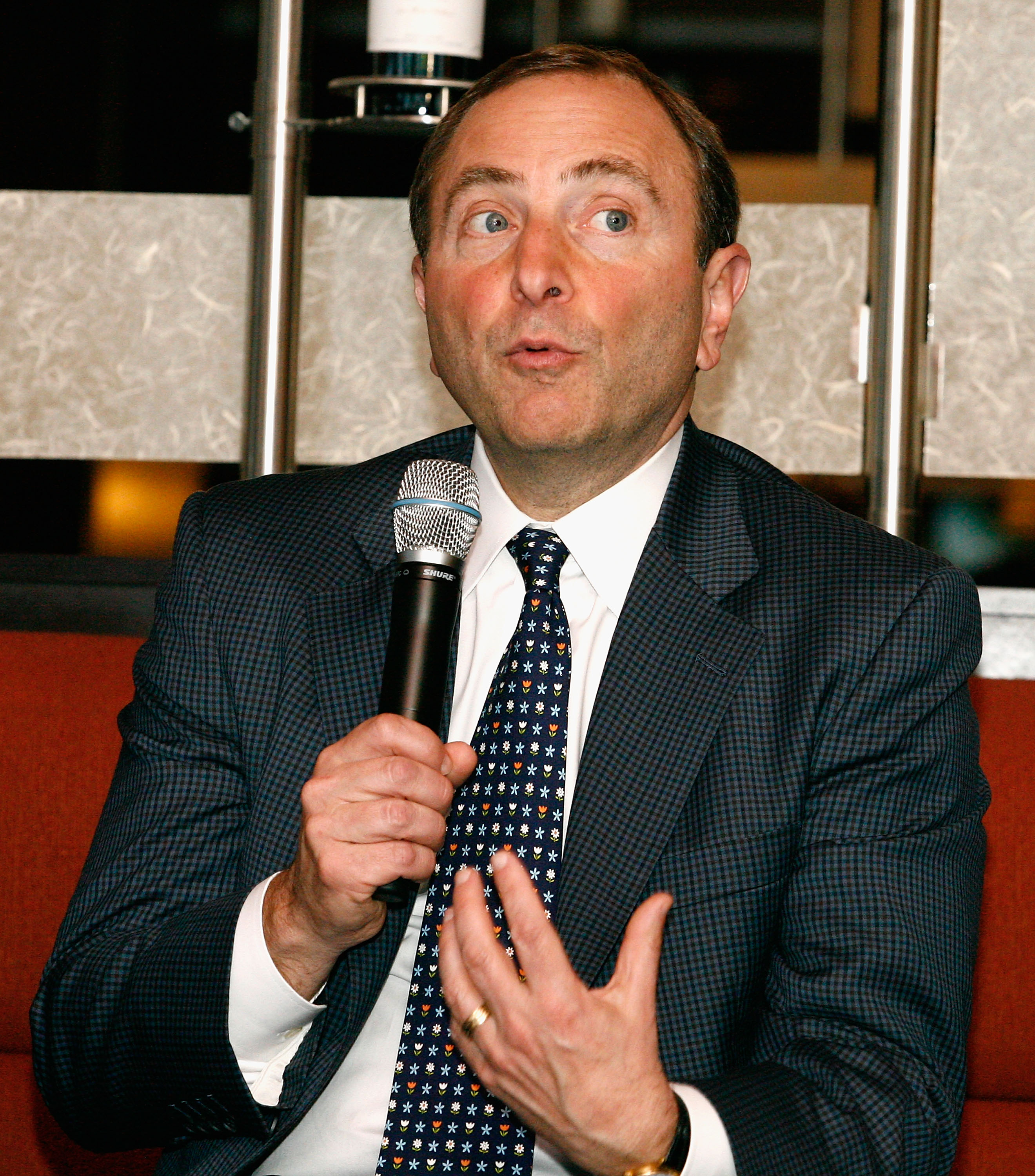 OTTAWA, ON - JUNE 20:  NHL commissioner, Gary Bettman speaks during the 2008 NHL Panel Discussion/Commissioners Lunch at Scotiabank Place on June 20, 2008 in Ottawa, Ontario, Canada.  (Photo by Richard Wolowicz/Getty Images)