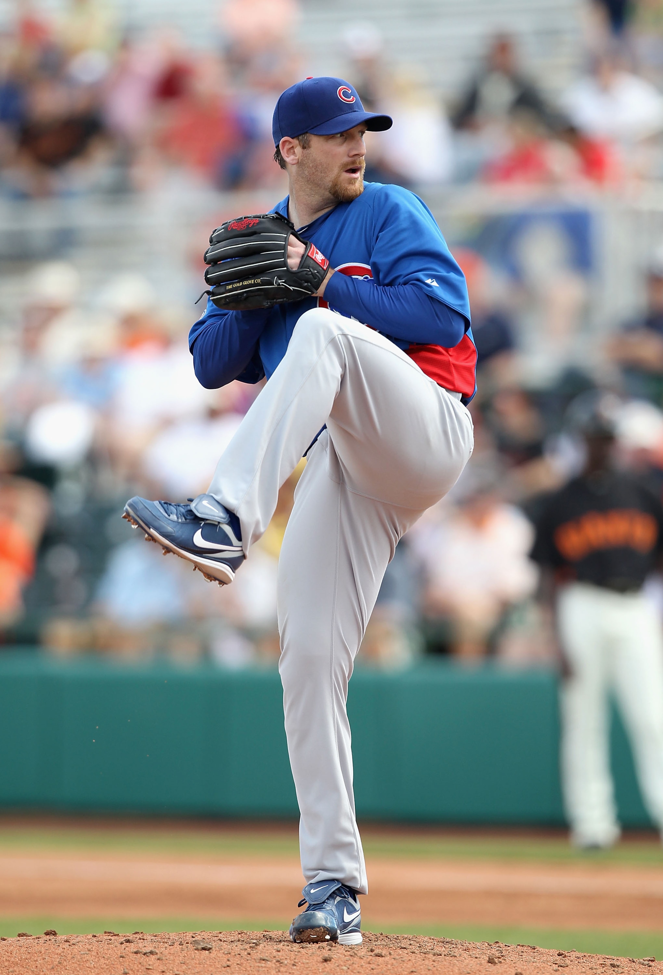 SCOTTSDALE, AZ - MARCH 01:  Starting pticher Ryan Dempster #46 of the Chicago Cubs pitches against the San Francisco Giants during the spring training game at Scottsdale Stadium on March 1, 2011 in Scottsdale, Arizona.  (Photo by Christian Petersen/Getty