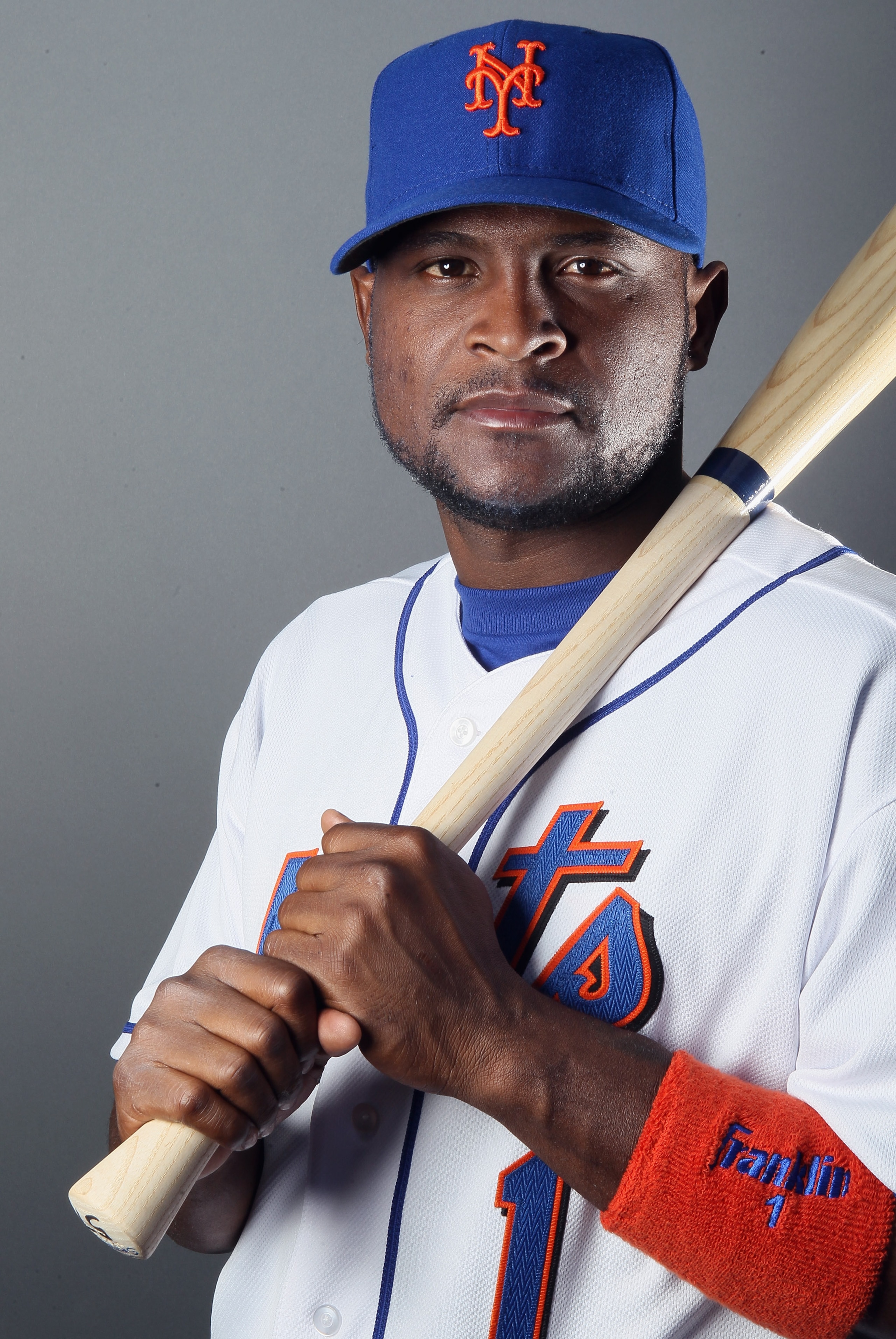 PORT ST. LUCIE, FL - FEBRUARY 24:  RY 24:  Luis Castillo #1 of the New York Mets poses for a portrait during the New York Mets Photo Day on February 24, 2011 at Digital Domain Park in Port St. Lucie, Florida.  (Photo by Elsa/Getty Images)