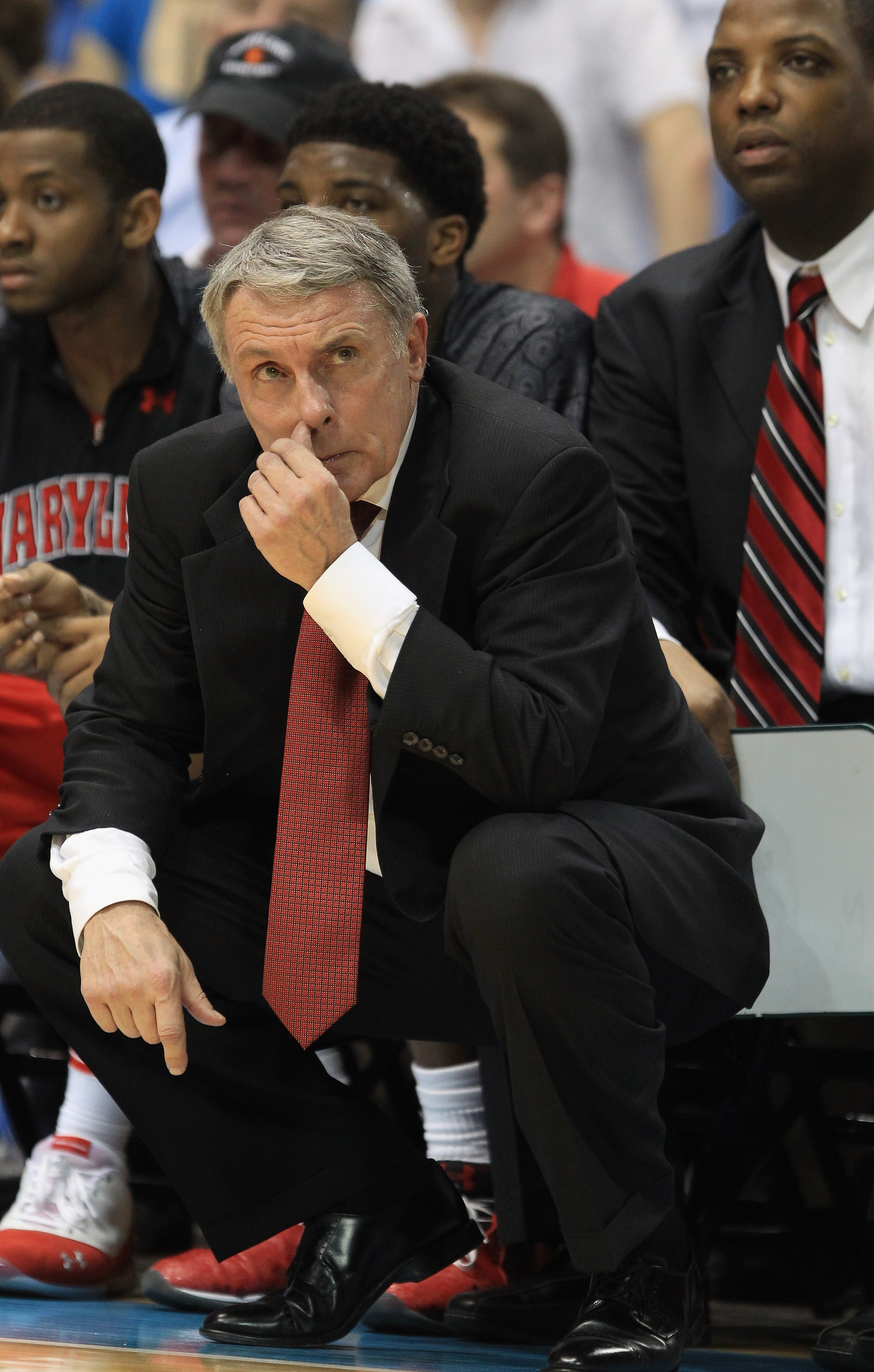 CHAPEL HILL, NC - FEBRUARY 27:  Head coach Gary Williams of the Maryland Terrapins watches on from the bench against the North Carolina Tar Heels during their game at the Dean E. Smith Center on February 27, 2011 in Chapel Hill, North Carolina.  (Photo by