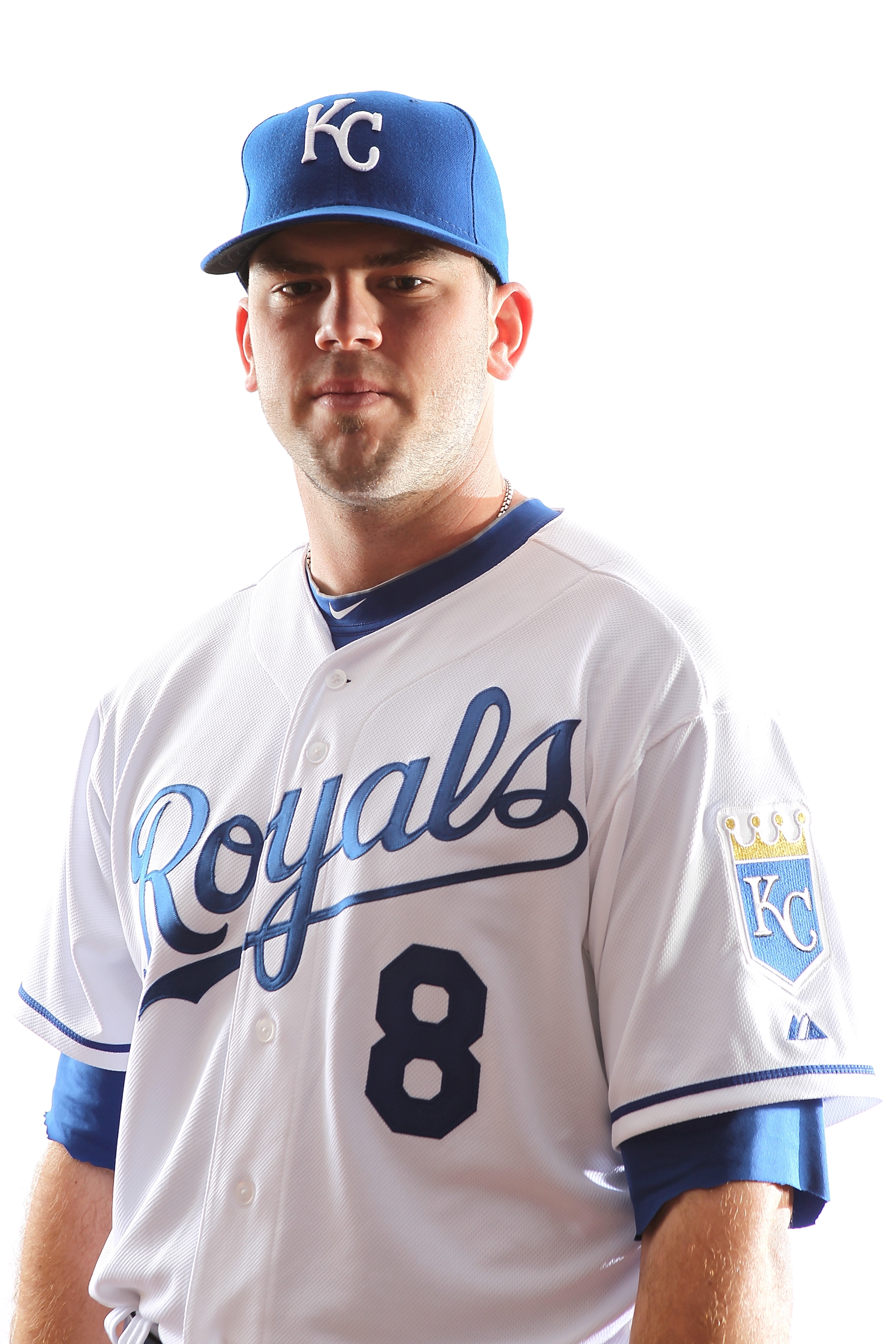 SURPRISE, AZ - FEBRUARY 23: Mike Moustakas #8 of the Kansas City Royals poses for a portrait during Spring Training Media Day on February 23, 2011 at Surprise Stadium in Surprise, Arizona.. (Photo by Jonathan Ferrey/Getty Images) SURPRISE, AZ - FEBRUARY 23: Mike Moustakas #8 of the Kansas City Royals poses for a portrait during Spring Training Media Day on February 23, 2011 at Surprise Stadium in Surprise, Arizona.. (Photo by Jonathan Ferrey/Getty Images)