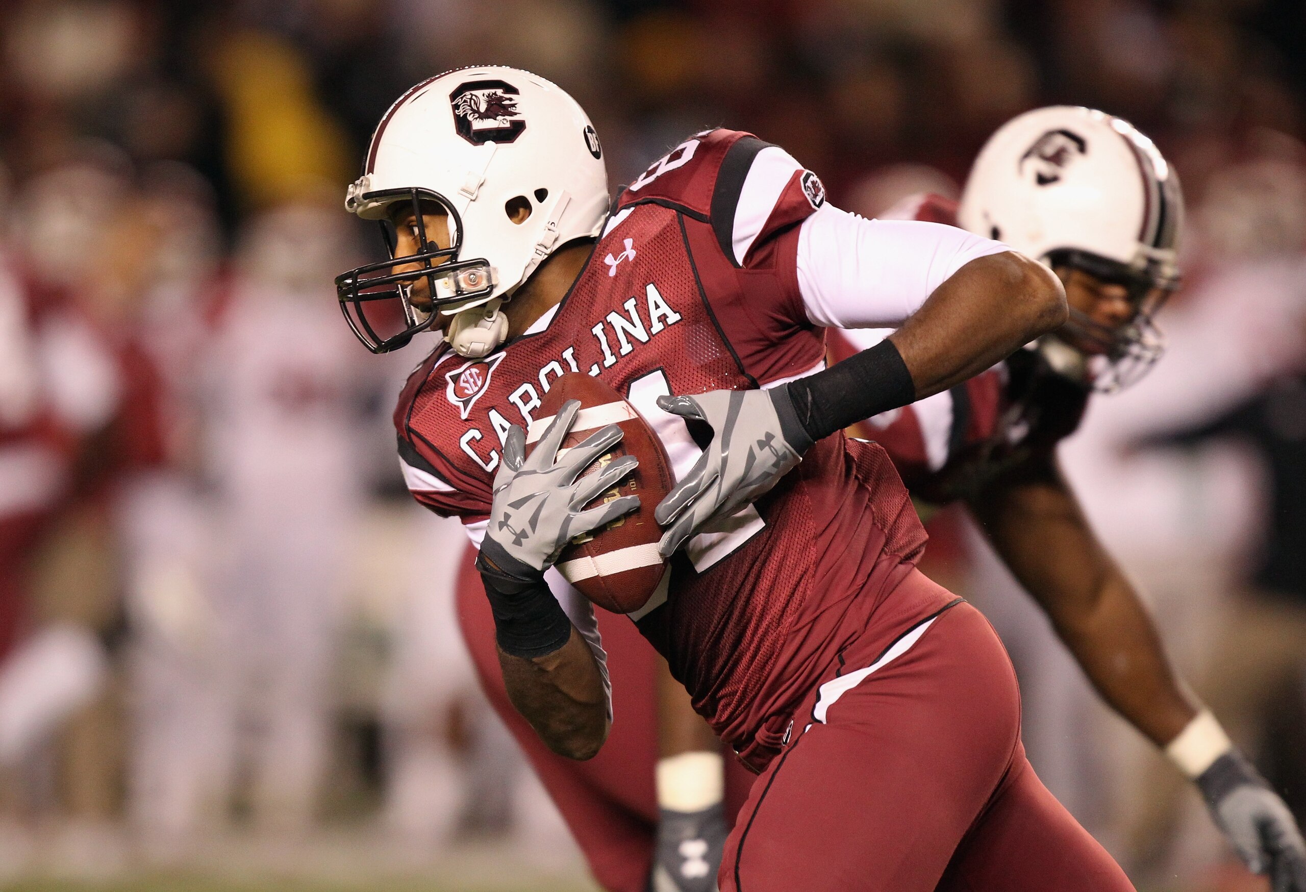 COLUMBIA, SC - NOVEMBER 06:  Tori Gurley #81 of the South Carolina Gamecocks during their game against the Arkansas Razorbacks at Williams-Brice Stadium on November 6, 2010 in Columbia, South Carolina.  (Photo by Streeter Lecka/Getty Images)