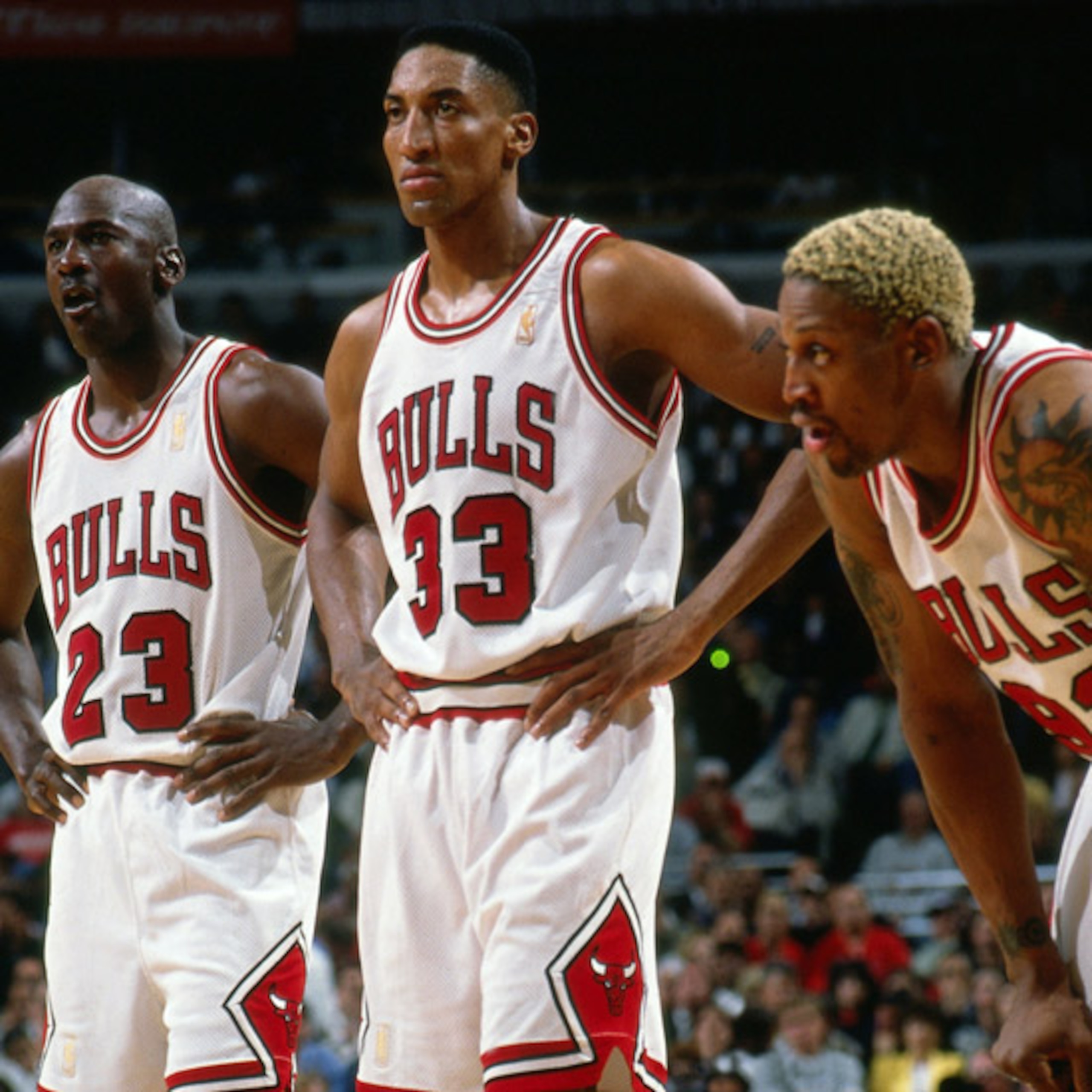 Michael Jordan, Scottie Pippen, and Dennis Rodman