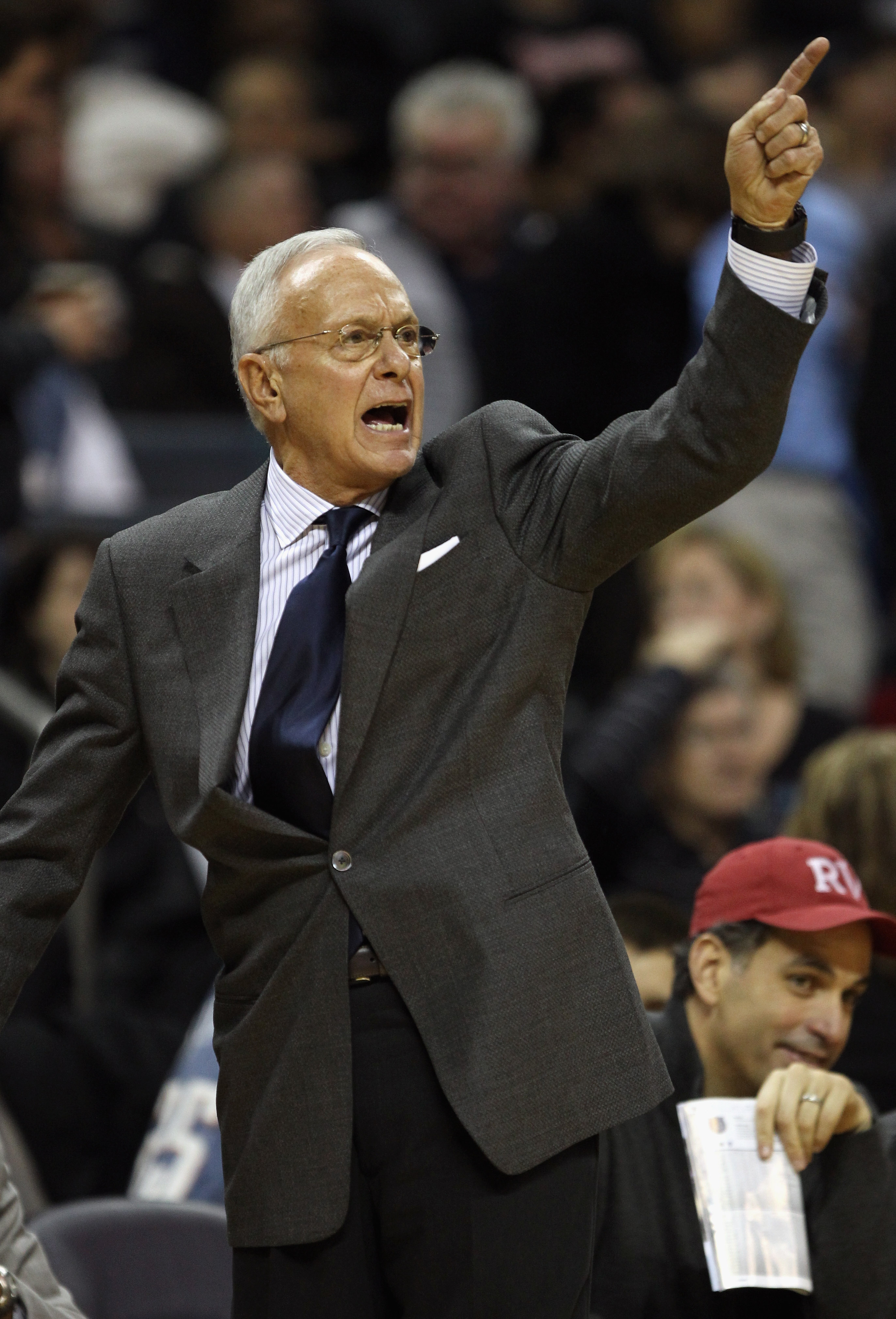 CHARLOTTE, NC - DECEMBER 21: Head coach Larry Brown of the Charlotte Bobcats yells to his team during their game against the Oklahoma City Thunder at Time Warner Cable Arena on December 21, 2010 in Charlotte, North Carolina. NOTE TO USER: User expressly CHARLOTTE, NC - DECEMBER 21: Head coach Larry Brown of the Charlotte Bobcats yells to his team during their game against the Oklahoma City Thunder at Time Warner Cable Arena on December 21, 2010 in Charlotte, North Carolina. NOTE TO USER: User expressly