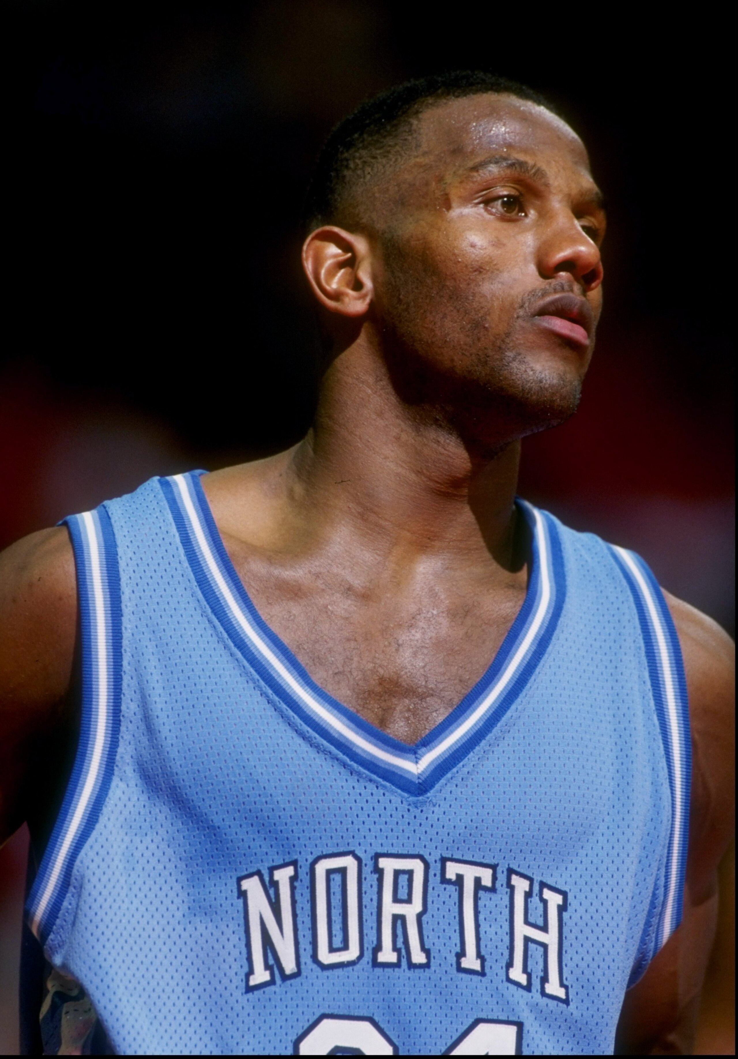9 Feb 1993:  George Lynch of the North Carolina Tar Heels stands on the court during a game against the Maryland Terrapins at the Cole Field House in College Park, Maryland. Mandatory Credit: Doug Pensinger  /Allsport