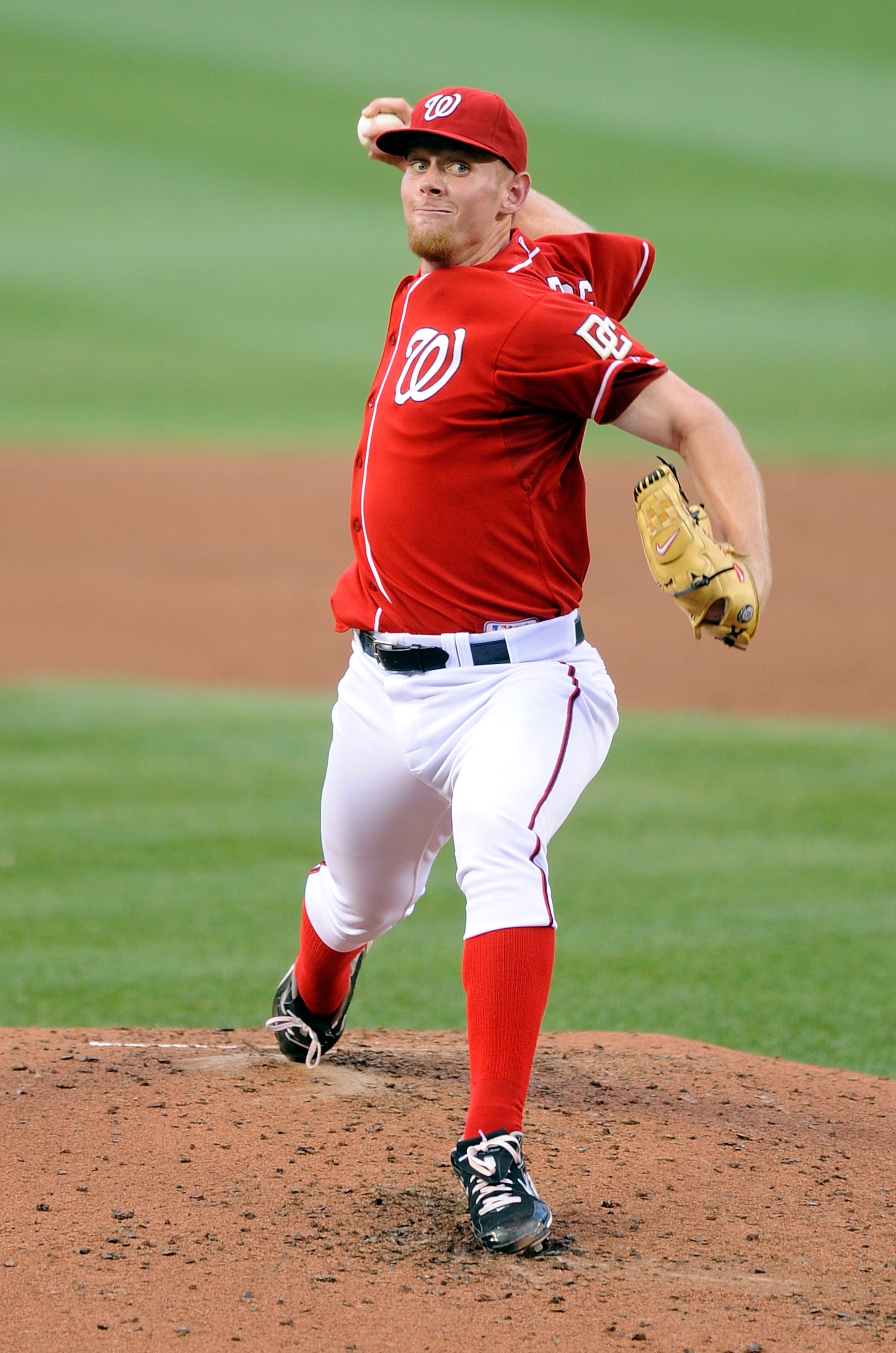 WASHINGTON - JULY 09:  Stephen Strasburg #37 of the Washington Nationals pitches against the San Francisco Giants at Nationals Park on July 9, 2010 in Washington, DC.  (Photo by Greg Fiume/Getty Images)