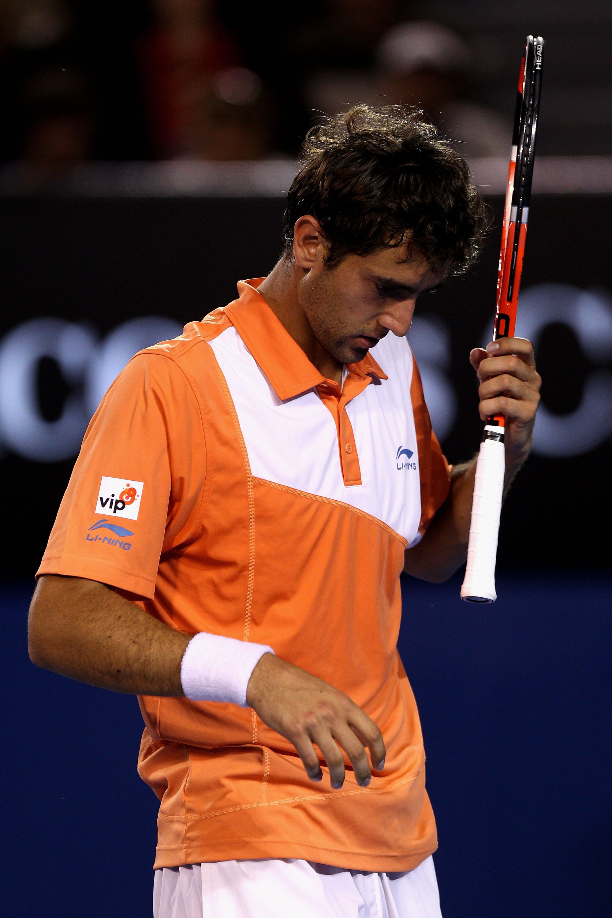 MELBOURNE, AUSTRALIA - JANUARY 24:  Marin Cilic of Croatia reacts in his fourth round match against Rafael Nadal of Spain during day eight of the 2011 Australian Open at Melbourne Park on January 24, 2011 in Melbourne, Australia.  (Photo by Ryan Pierse/Ge