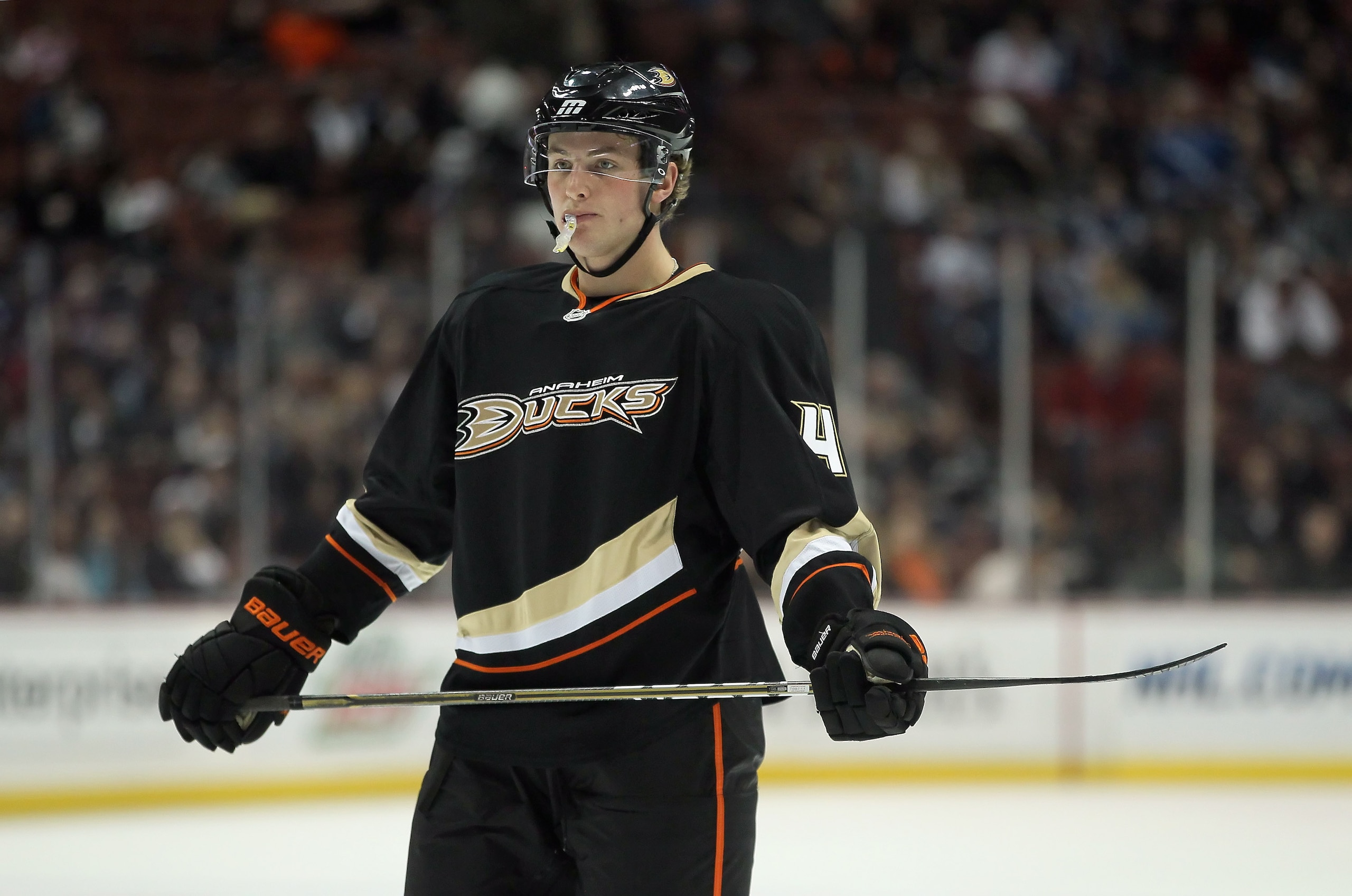 ANAHEIM, CA - FEBRUARY 27:  Cam Fowler #4 of the Anaheim Ducks looks on against the Colorado Avalanche at Honda Center on February 27, 2011 in Anaheim, California.  (Photo by Jeff Gross/Getty Images)