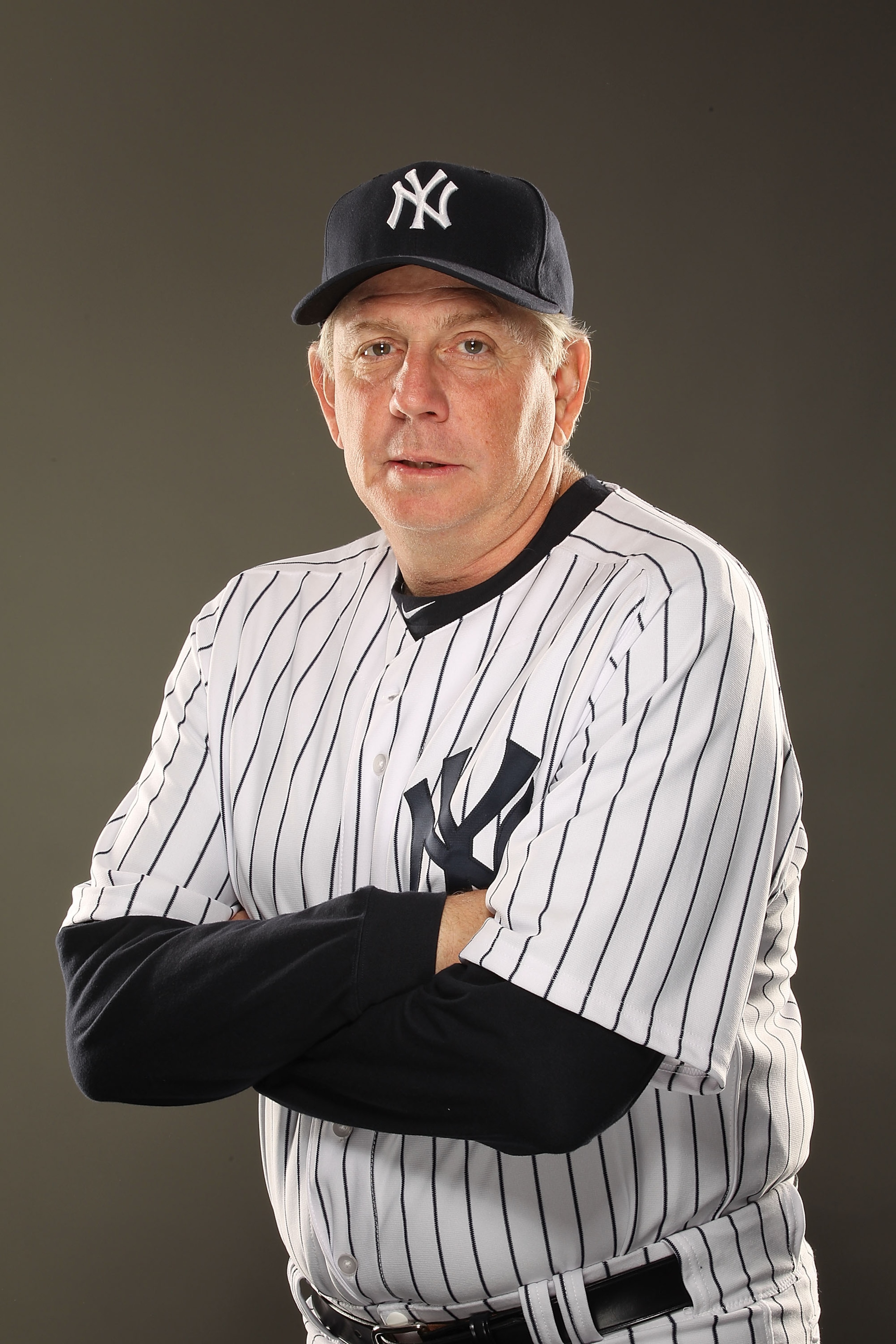 TAMPA, FL - FEBRUARY 23:  Larry Rothschild #58. Coach of the New York Yankees poses for a portrait on Photo Day at George M. Steinbrenner Field on February 23, 2011 in Tampa, Florida.  (Photo by Al Bello/Getty Images)