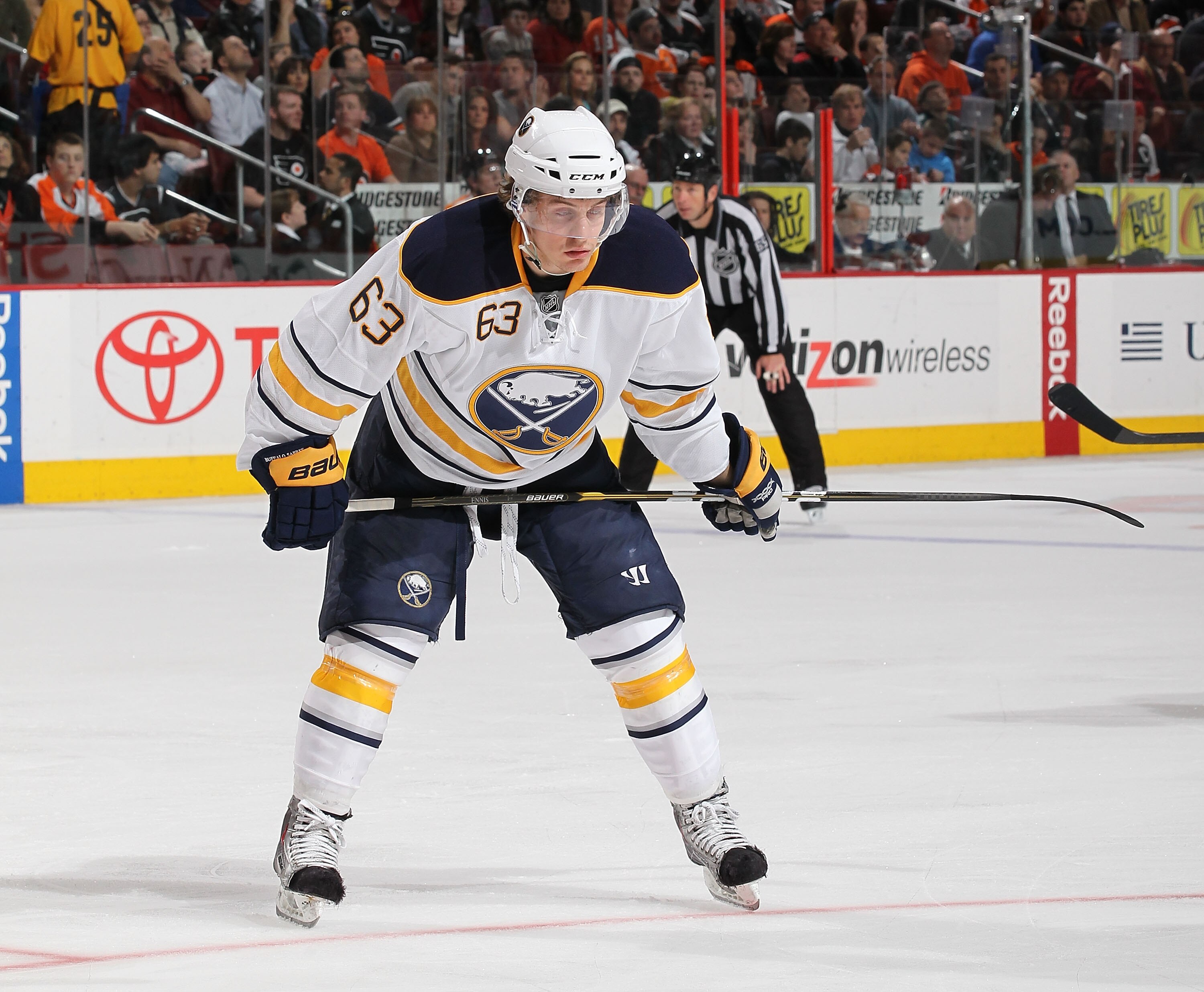 PHILADELPHIA - MARCH 05:  Tyler Ennis #63 of the Buffalo Sabresin action against The Philadelphia Flyers during their game on March 5, 2011 at The Wells Fargo Center in Philadelphia, Pennsylvania.  (Photo by Al Bello/Getty Images)