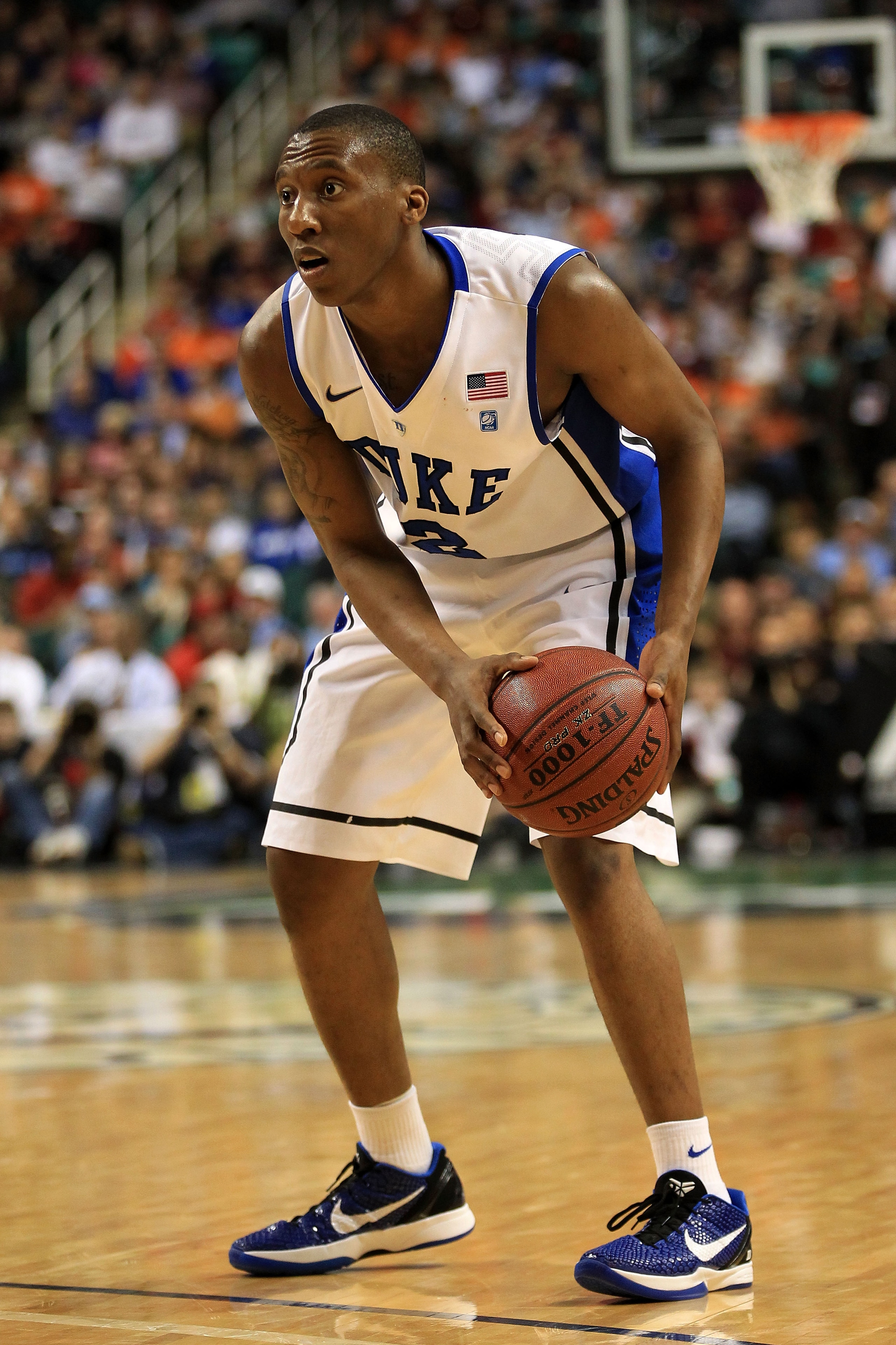 GREENSBORO, NC - MARCH 11:  Nolan Smith #2 of the Duke Blue Devils looks to pass against the Maryland Terrapins during the second half in the quarterfinals of the 2011 ACC men's basketball tournament at the Greensboro Coliseum on March 11, 2011 in Greensb